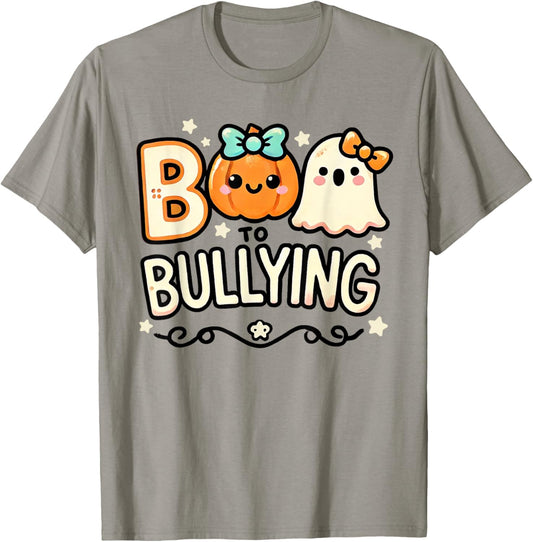 Boo To Bullying Shirt Unity Day Ghost Halloween T-Shirt - T-Shirt | Sand