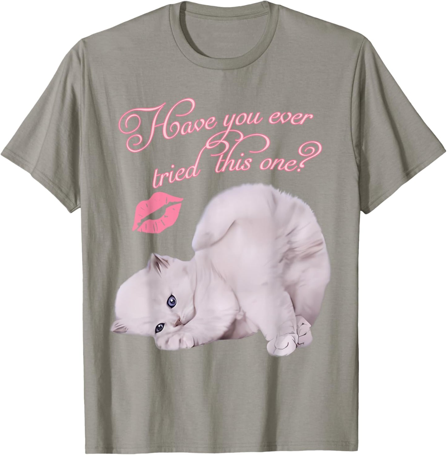 Carpenter Funny Espresso Sweet Adult Cute Cat Kitten Graphic White Small Modern Graphic Cartoon Classic Fit Imported Polyester 100% Machine Wash Spring Summer Short Sleeve T-Shirt - T-Shirt | Sand