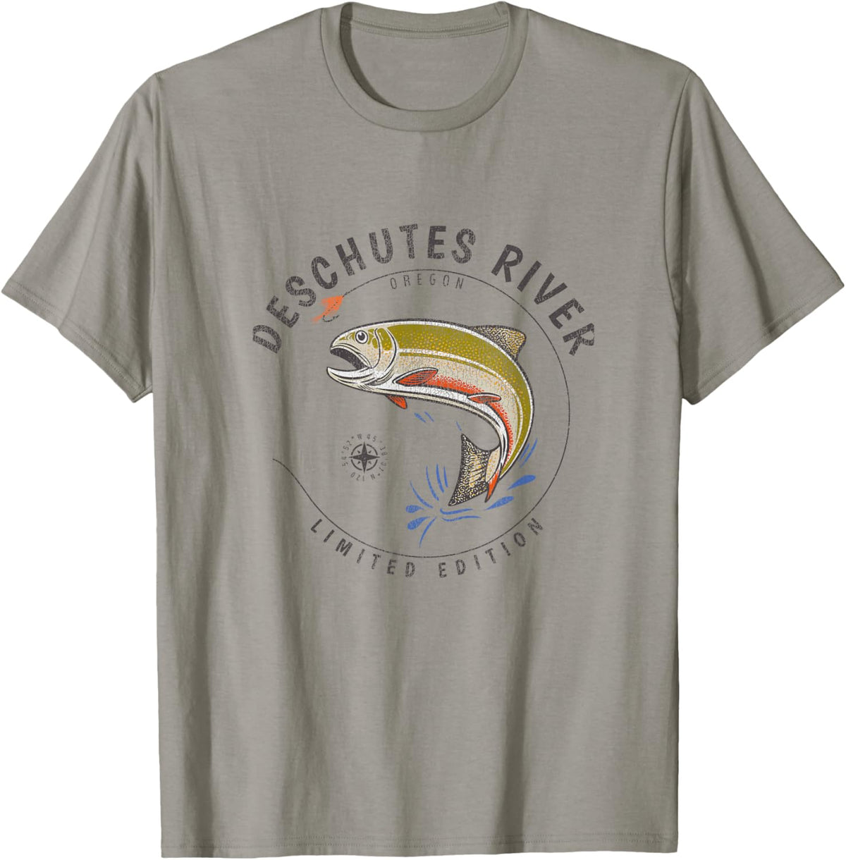 Deschutes River Oregon Fly Fishing Souvenir Deschutes River T-Shirt - T-Shirt | Sand