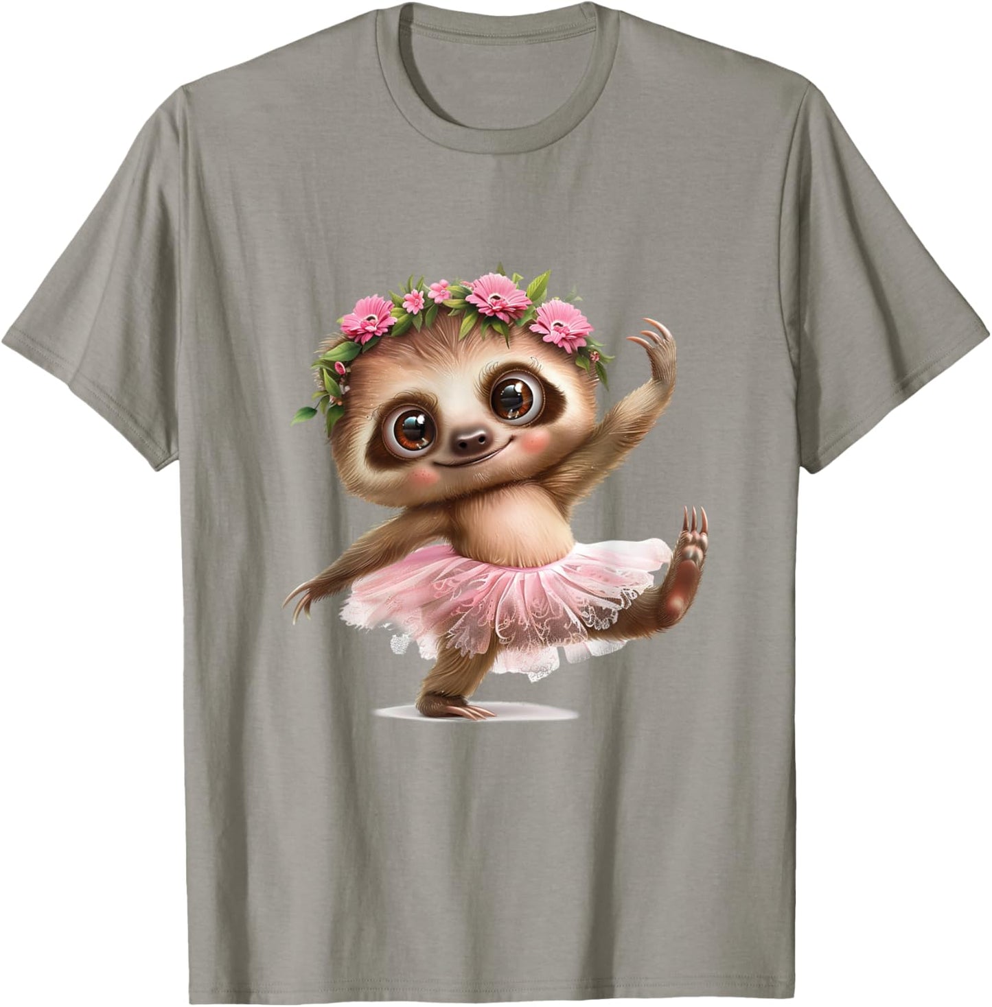 A Cute Sloth Dancing Ballet In A Pink Dress T-Shirt - T-Shirt | Sand