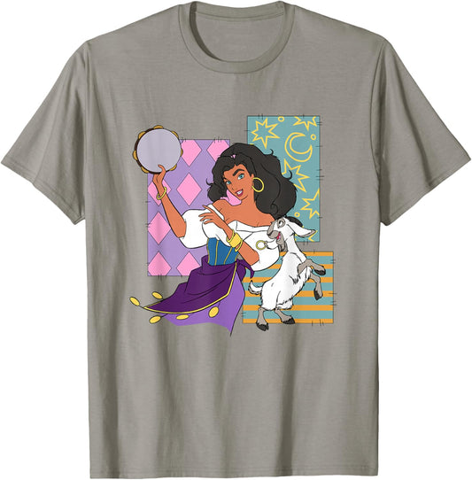 Disney The Hunchback Of Notre Dame Esmeralda Dancing Logo T-Shirt - T-Shirt | Sand
