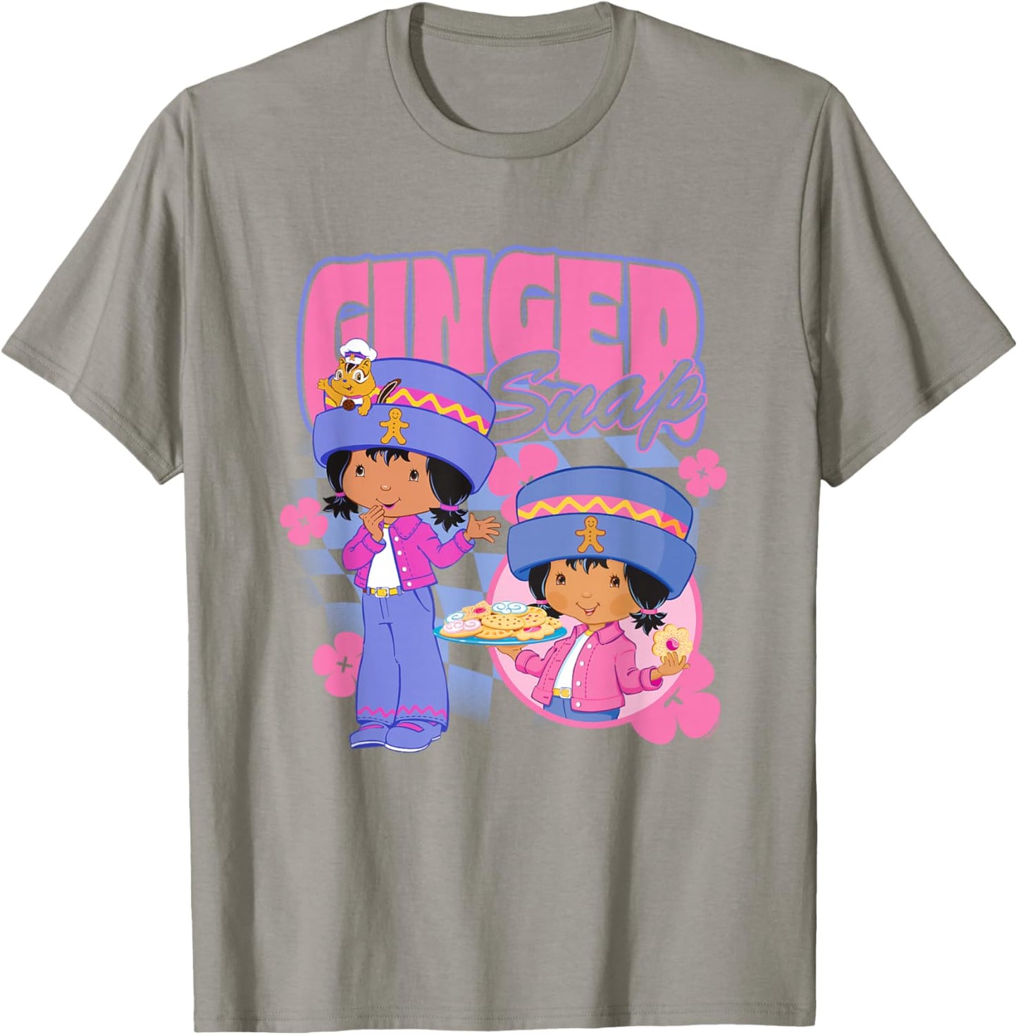 Strawberry Shortcake Cool Ginger Snap Groovy Floral Big Logo T-Shirt - T-Shirt | Sand