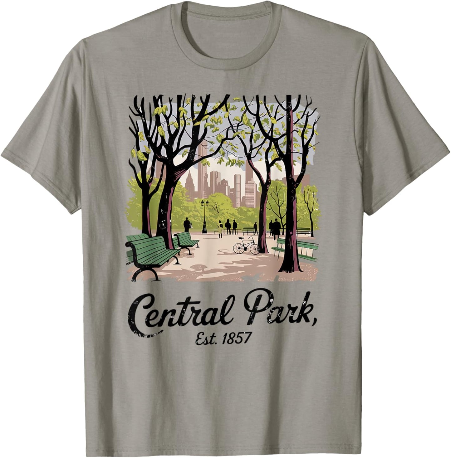 Central Park, Est. 1857 New York Nostalgic Vintage NYC Style T-Shirt - T-Shirt | Sand