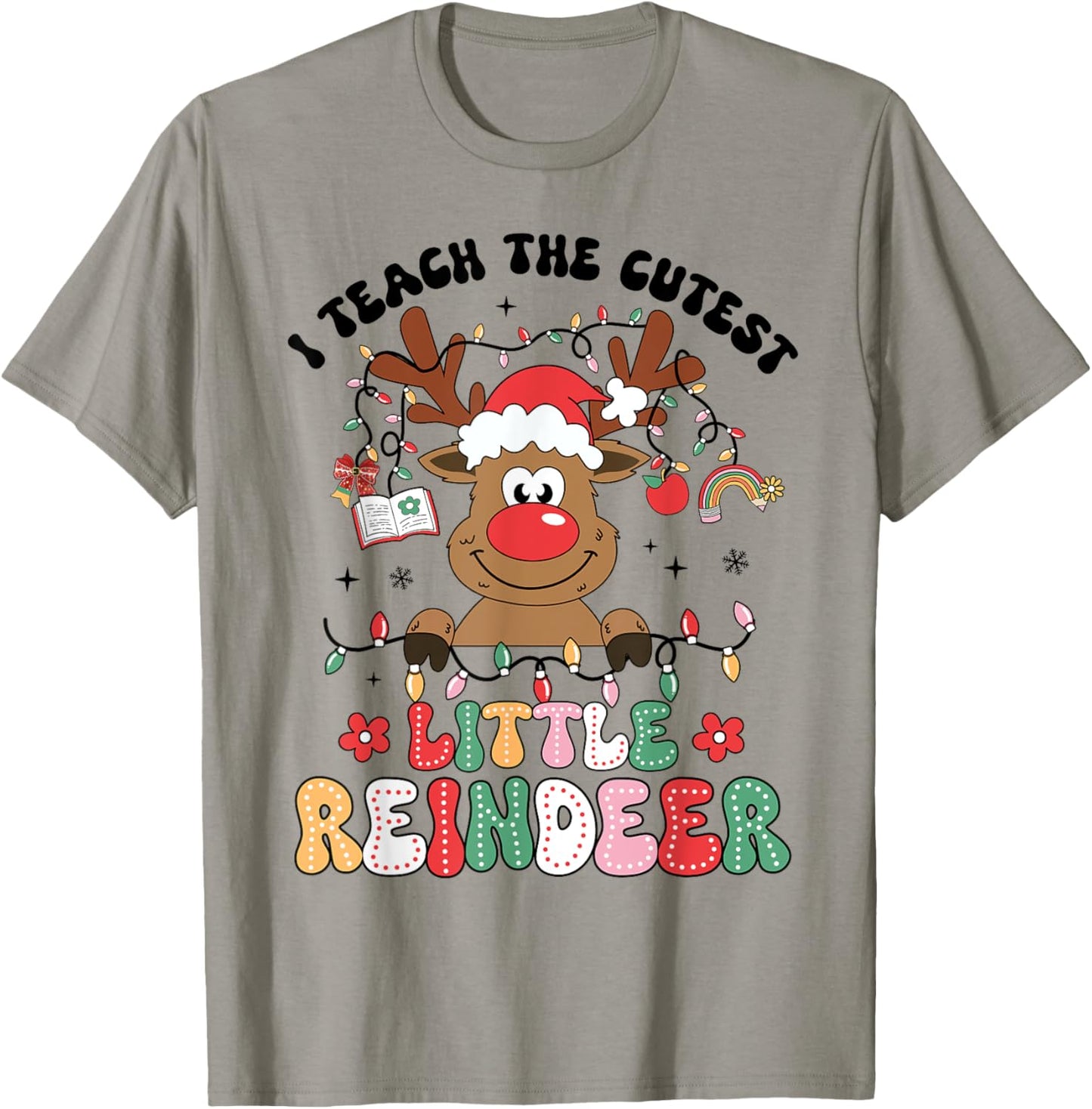 Christmas Teacher I Teach The Cutest Little Reindeer Boy Kid T-Shirt - T-Shirt | Sand