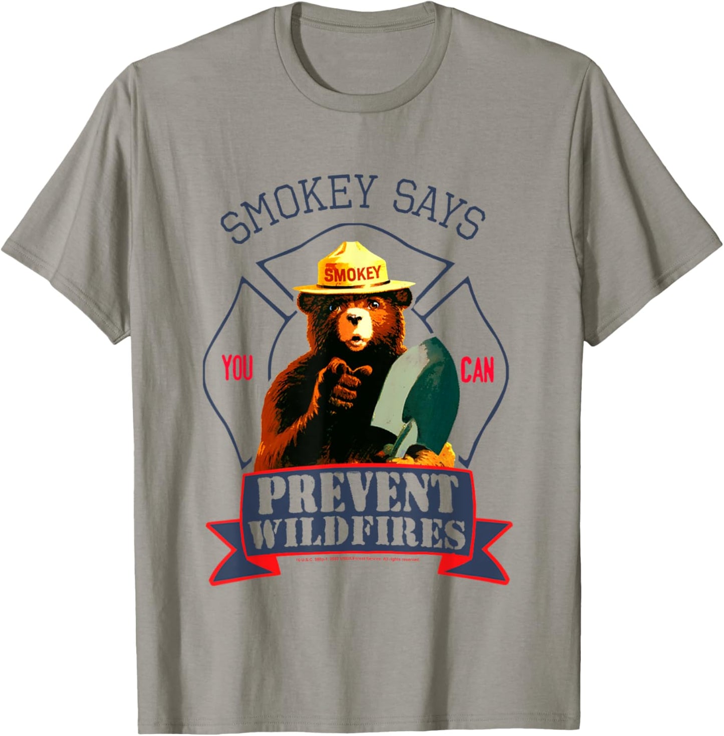 Smokey Bear You Can Prevent Forest Fires Vintage Badge T-Shirt - T-Shirt | Sand