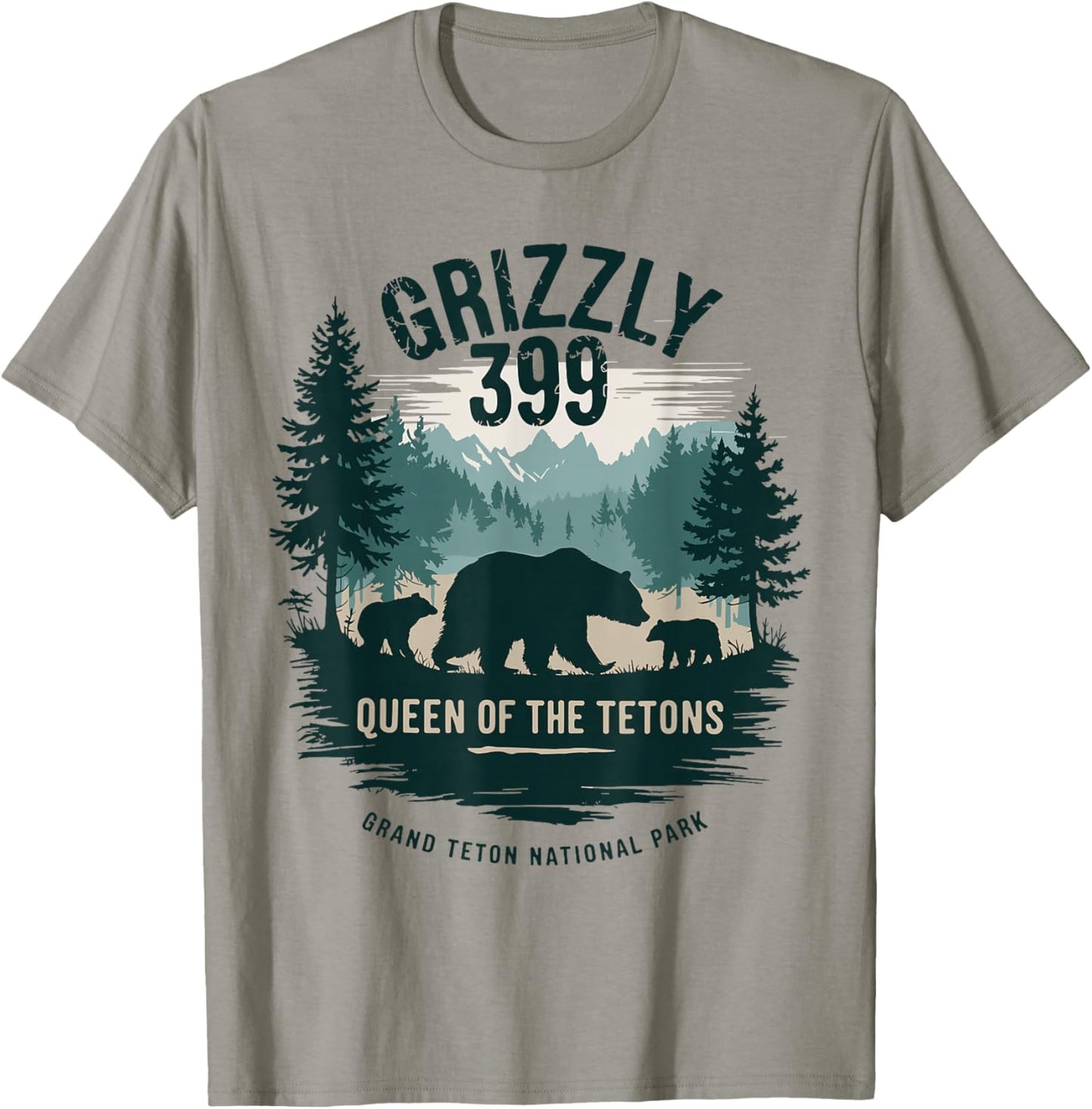 Queen Of The Tetons Grizzly 399 Bear Lovers National Park T-Shirt - T-Shirt | Sand