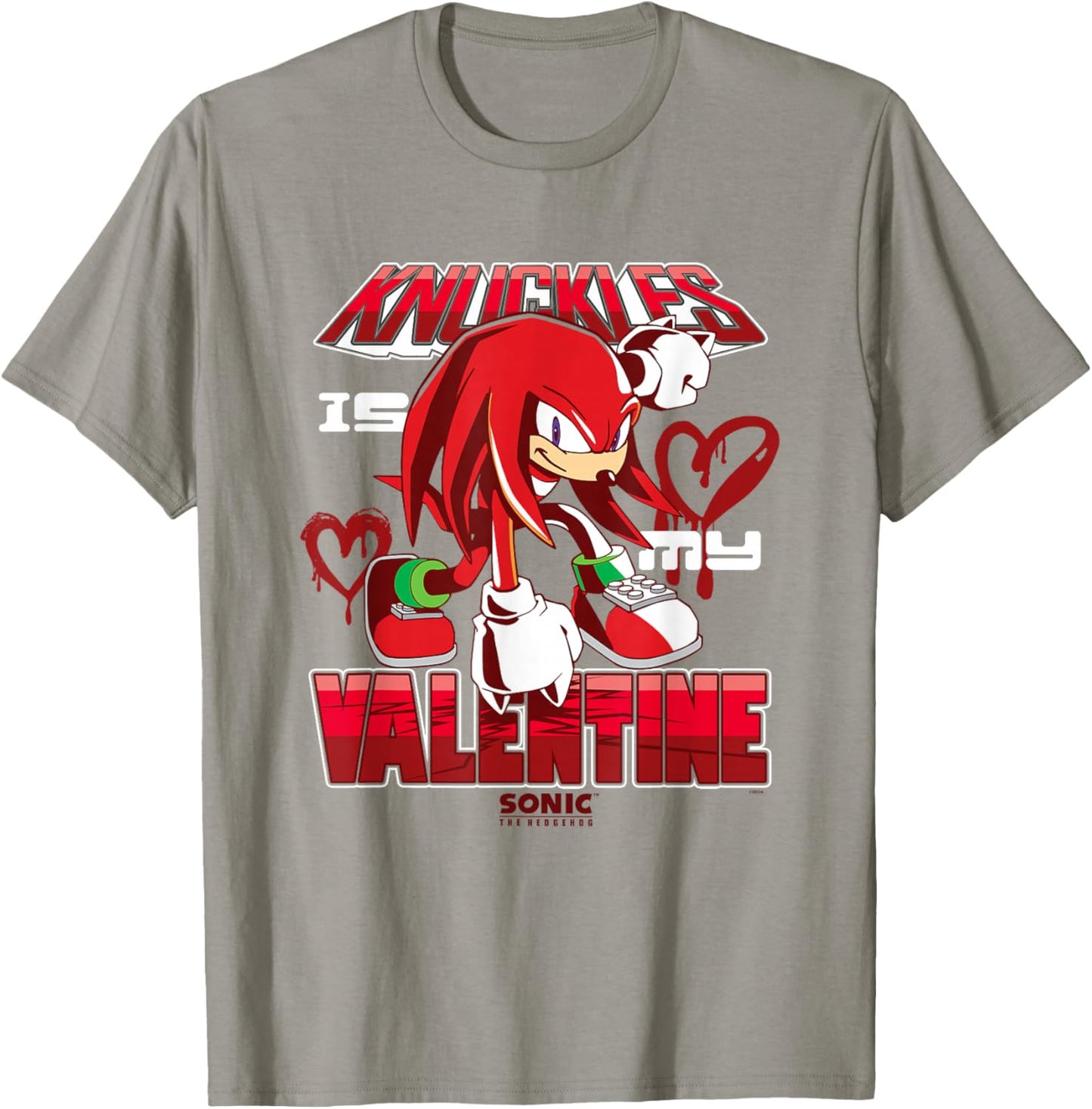 Sonic The Hedgehog Valentine's Day Knuckles My Valentine T-Shirt - T-Shirt | Sand