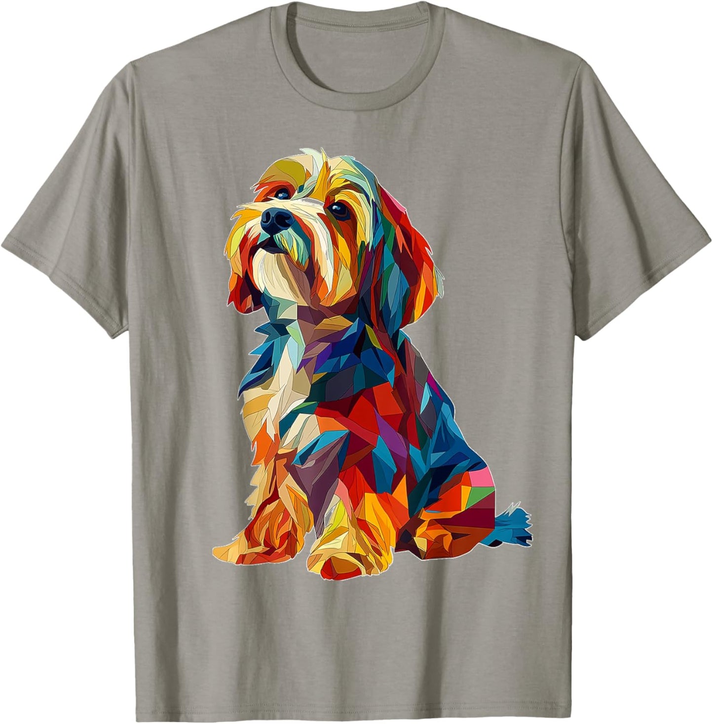 Tibetan Terrier Dog Graphic Pet Art Colorful Tibetan Terrier T-Shirt - T-Shirt | Sand