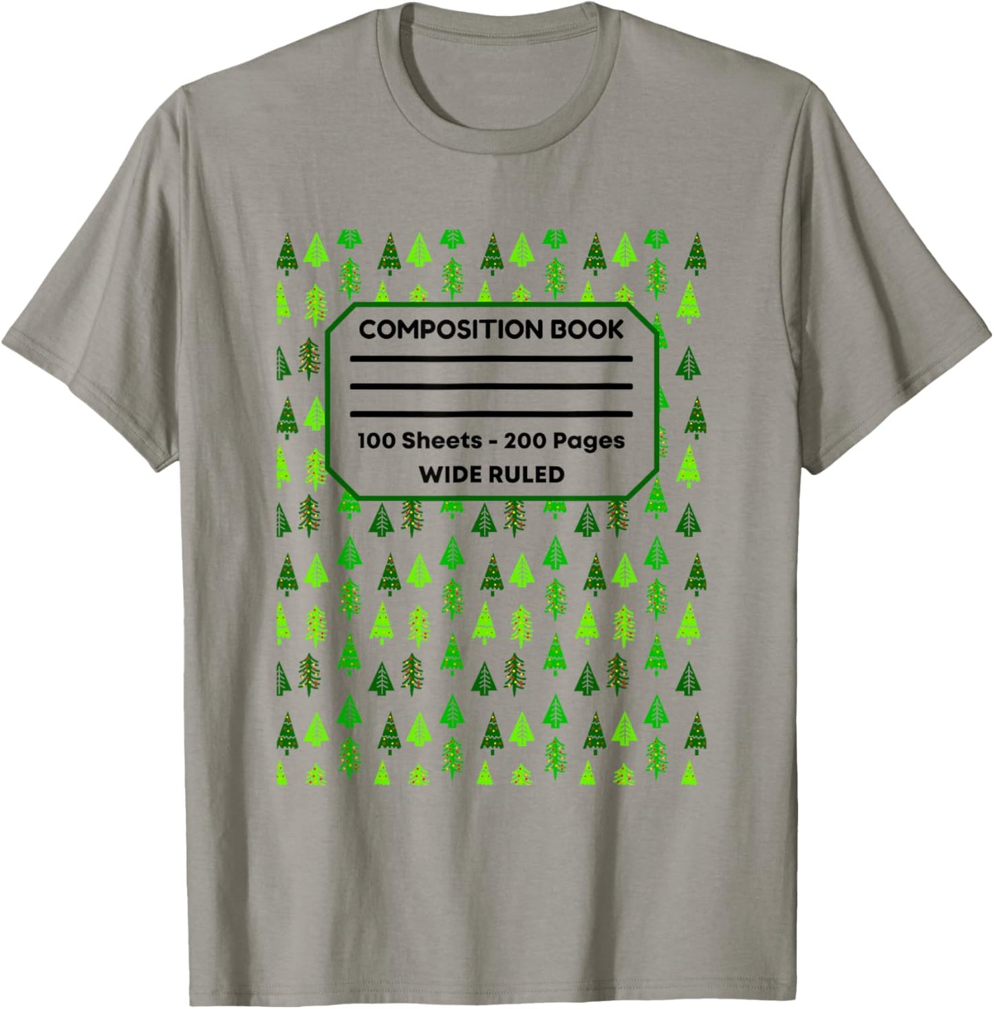Christmas Tree Composition Notebook Holiday Journal Xmas T-Shirt - T-Shirt | Sand