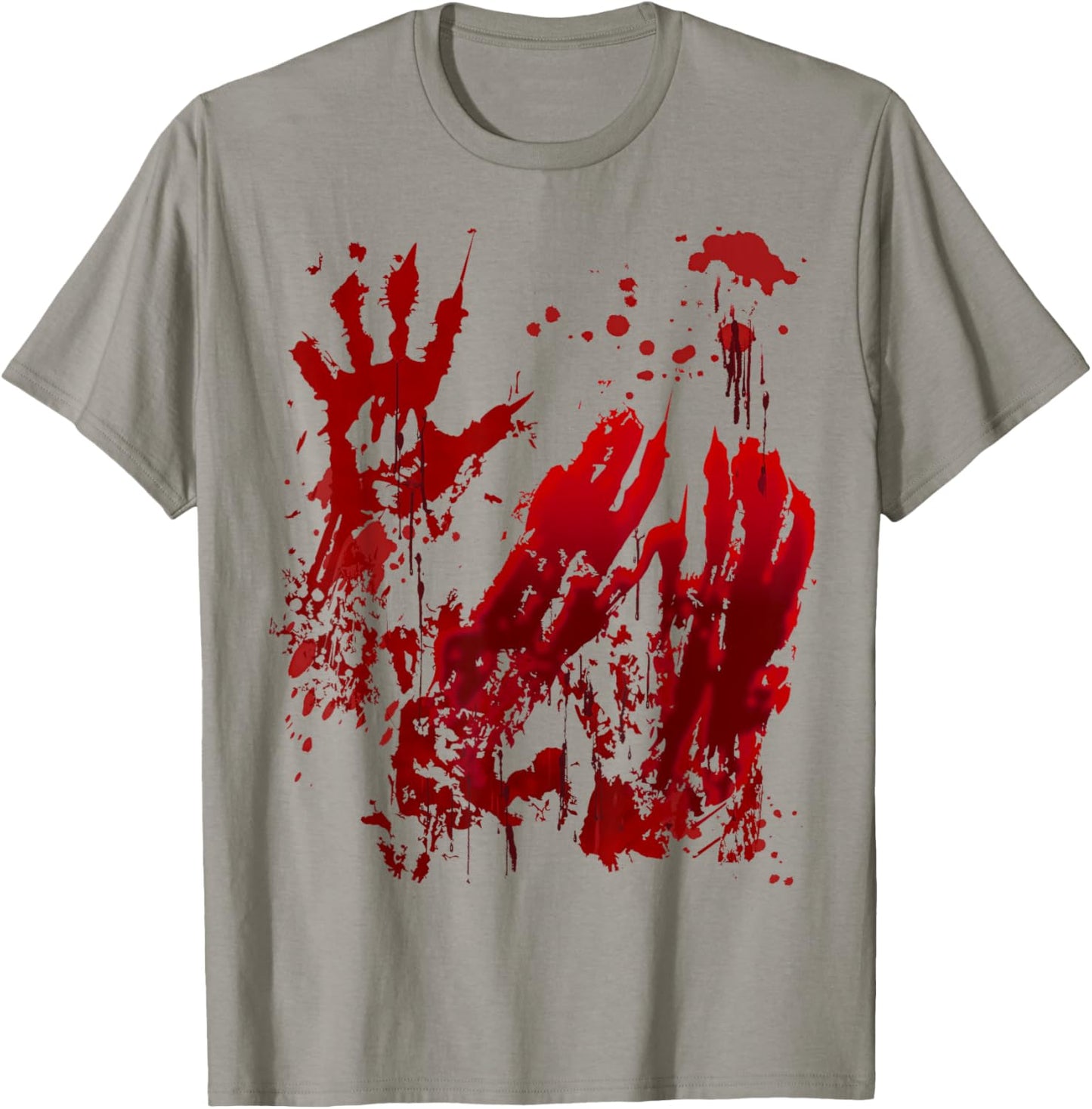 Bloody Halloween Shirt Blood Splatter Zombie Hand Graphic T-Shirt - T-Shirt | Sand