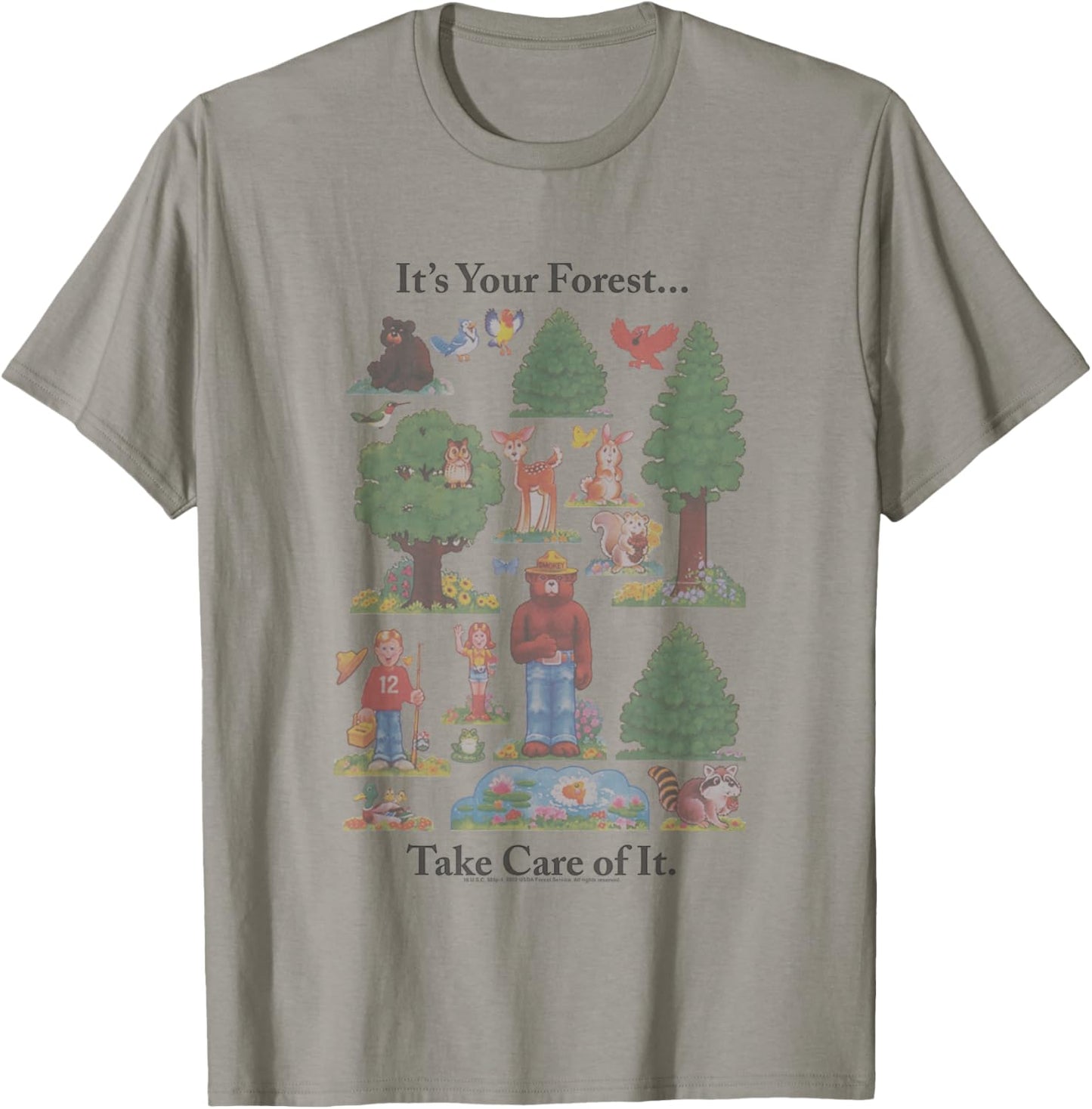 Smokey Bear It's Your Forest Take Care Of It Vintage Style T-Shirt - T-Shirt | Sand