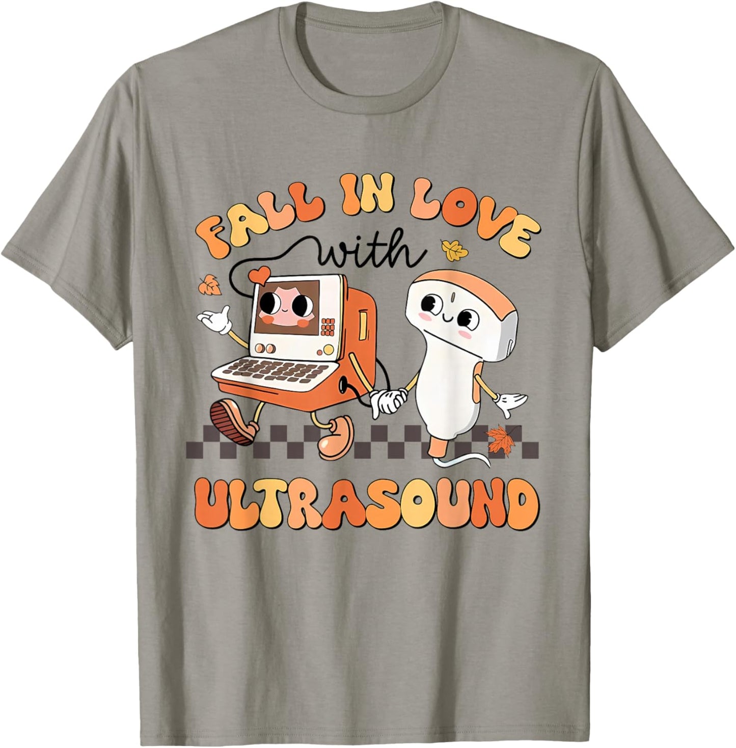 Fall In Love With Ultrasound Sonographer Tech Vascular Tech T-Shirt - T-Shirt | Sand