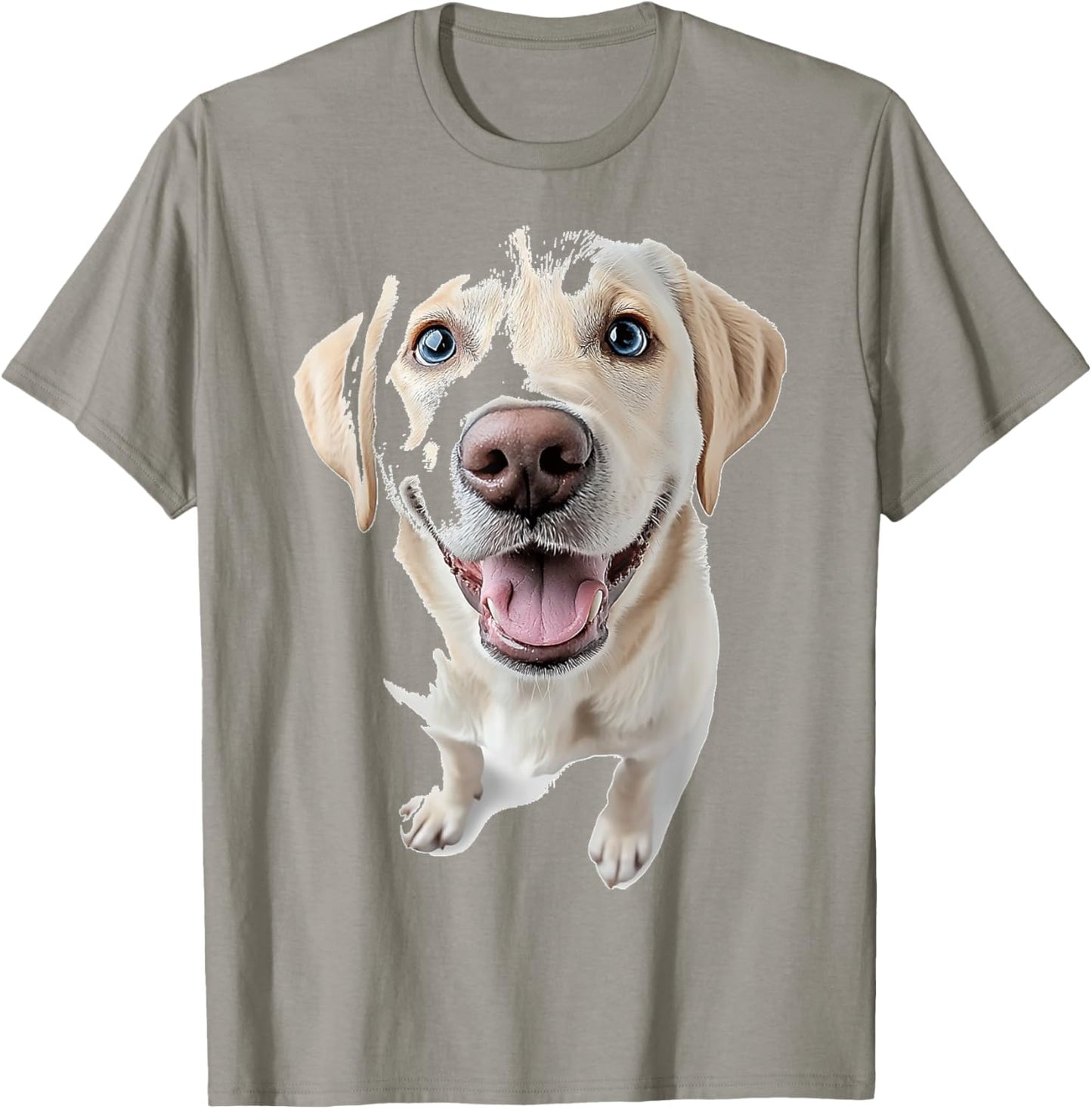 Labrador Dog Graphic Pet Artwork Blue Eyes Labrador T-Shirt - T-Shirt | Sand