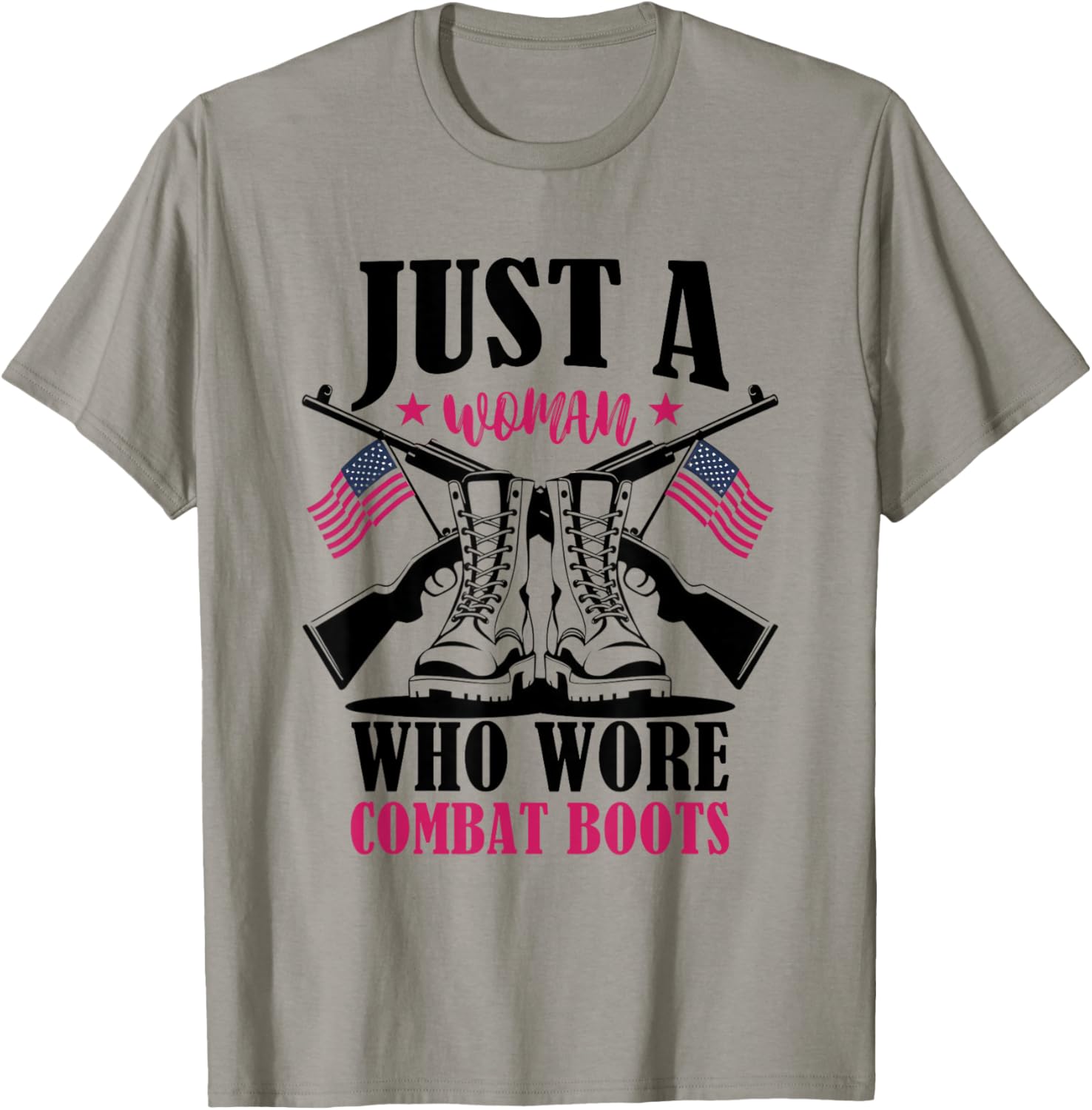 Just a Woman Who Wore Combat Boots Female Veteran Boots T-Shirt - T-Shirt | Sand
