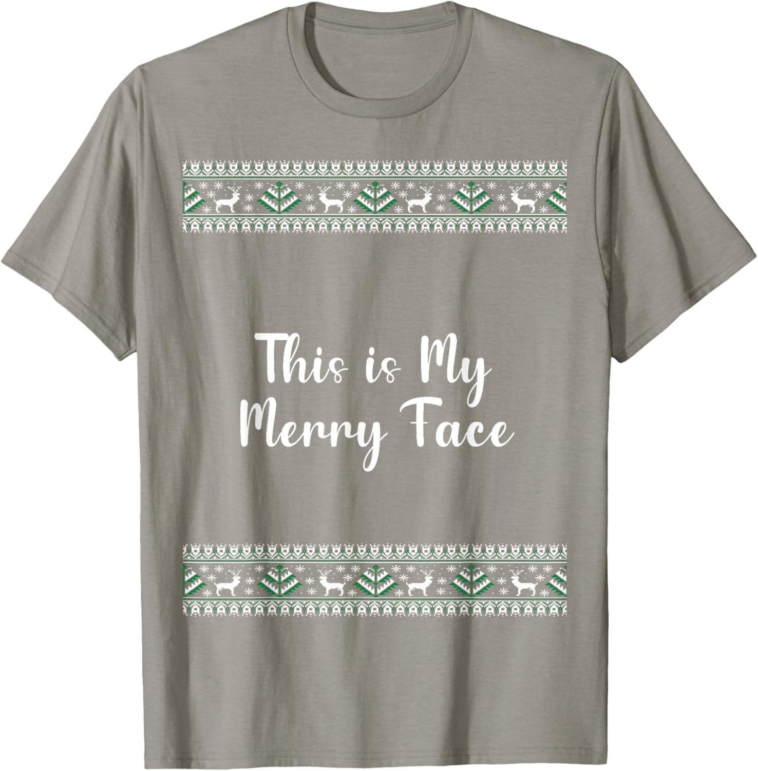 This is My Merry Face Christmas Funny T-Shirt - T-Shirt | Sand
