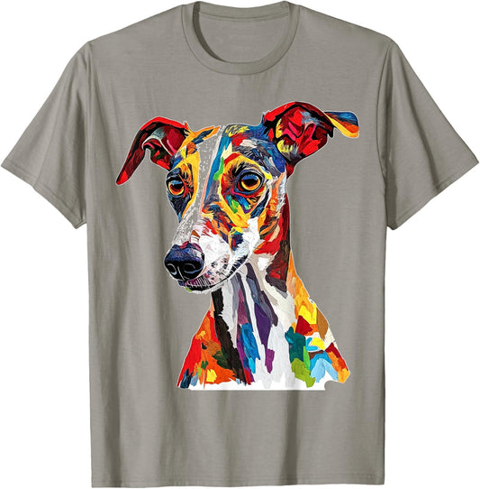 Whippet Dog Motif Pet Illustration Whippet T-Shirt - T-Shirt | Sand