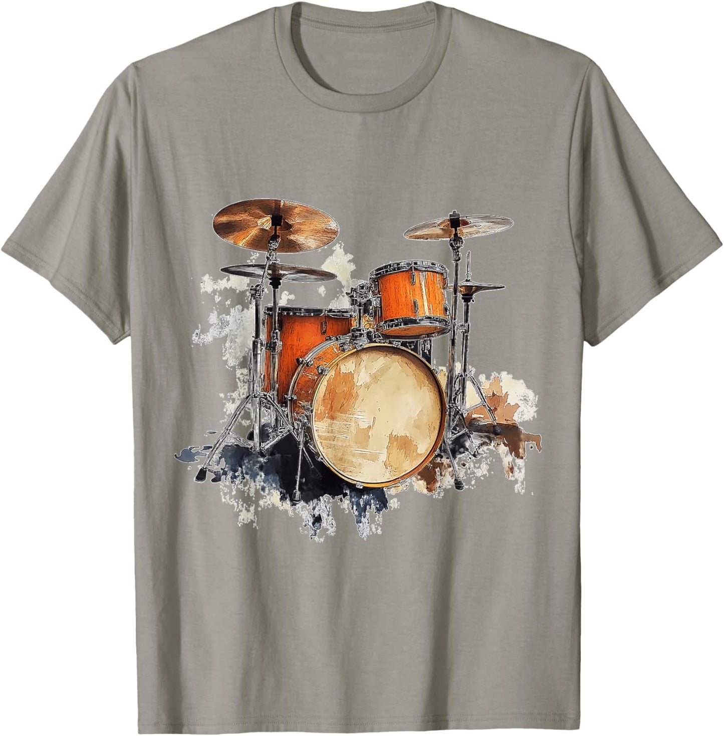 Drumset Music Instrument Motif Art Drumset T-Shirt - T-Shirt | Sand