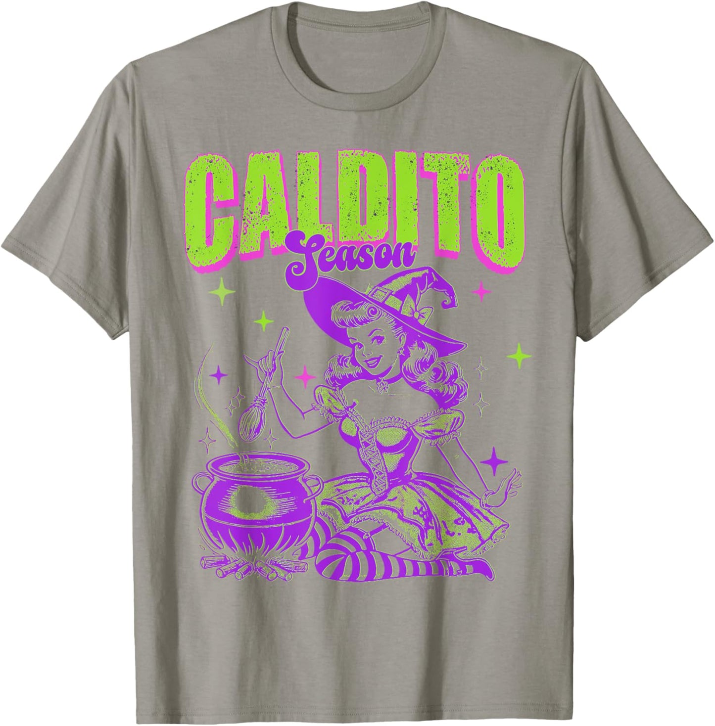 Caldito Season funny Spanish Halloween Bruja Latina T-Shirt - T-Shirt | Sand