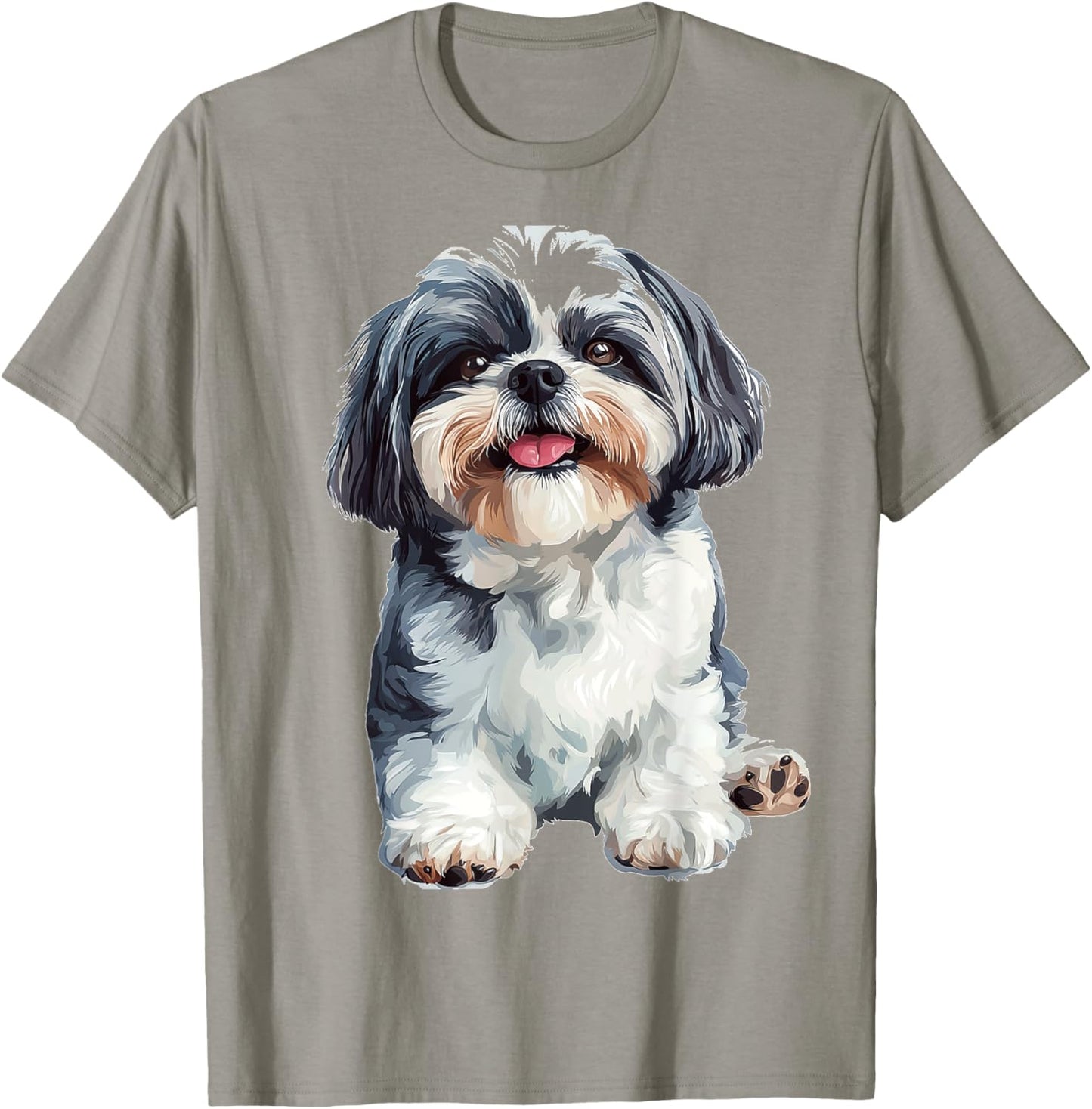 Shih Tzu Dog Graphic Pet Artwork Shih Tzu T-Shirt - T-Shirt | Sand