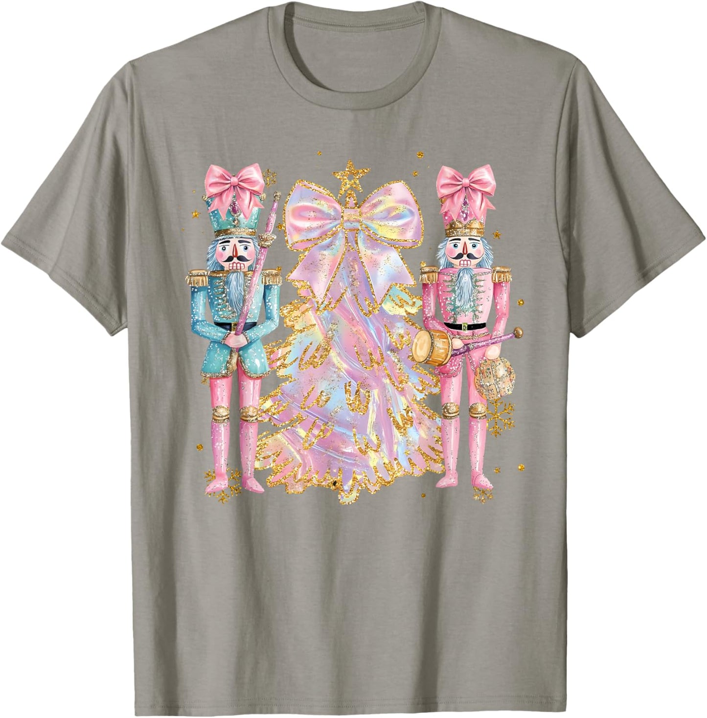 Coquette Christmas Tree Pink Nutcrackers Women Kids Girls T-Shirt - T-Shirt | Sand