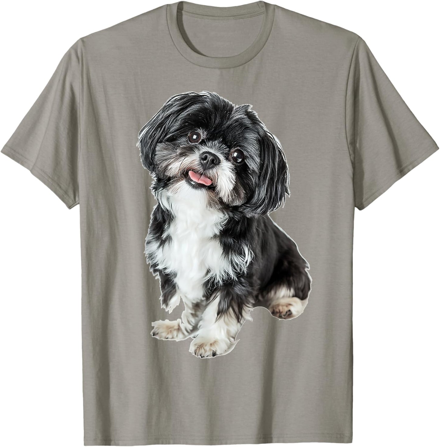 Shih Tzu Dog Motif Pet Artwork Shih Tzu Men Women Kids T-Shirt - T-Shirt | Sand