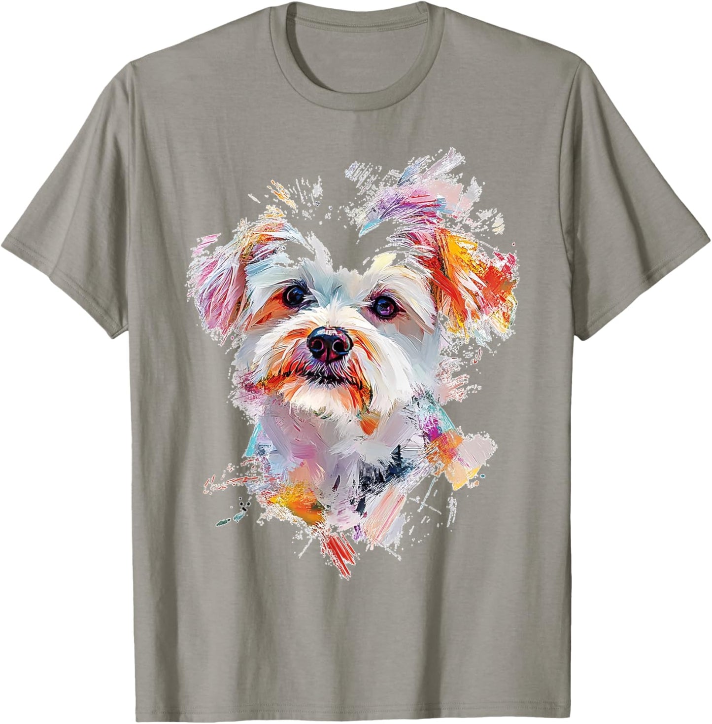 Maltese Dog Graphic Pet Artwork Maltese T-Shirt - T-Shirt | Sand