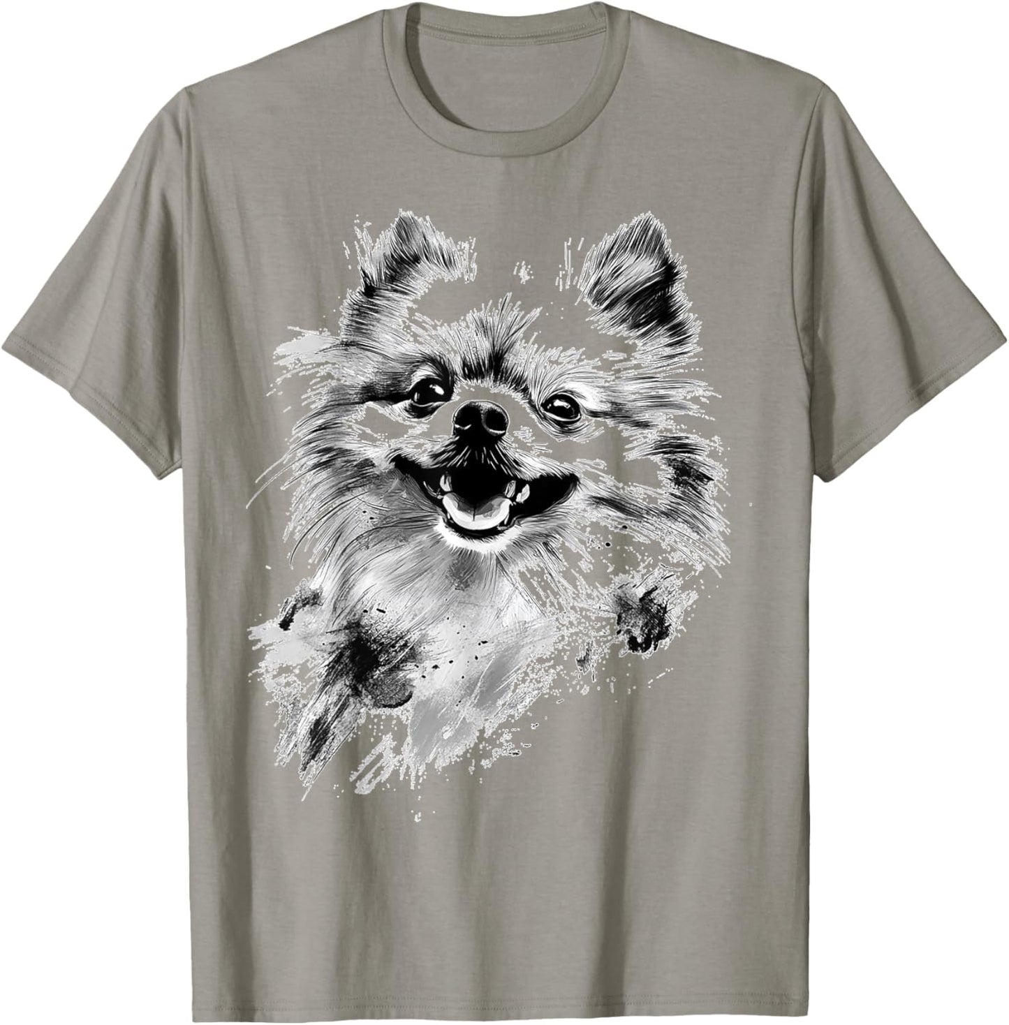 Pomeranian Dog Graphic Pet Artwork Pomeranian T-Shirt - T-Shirt | Sand