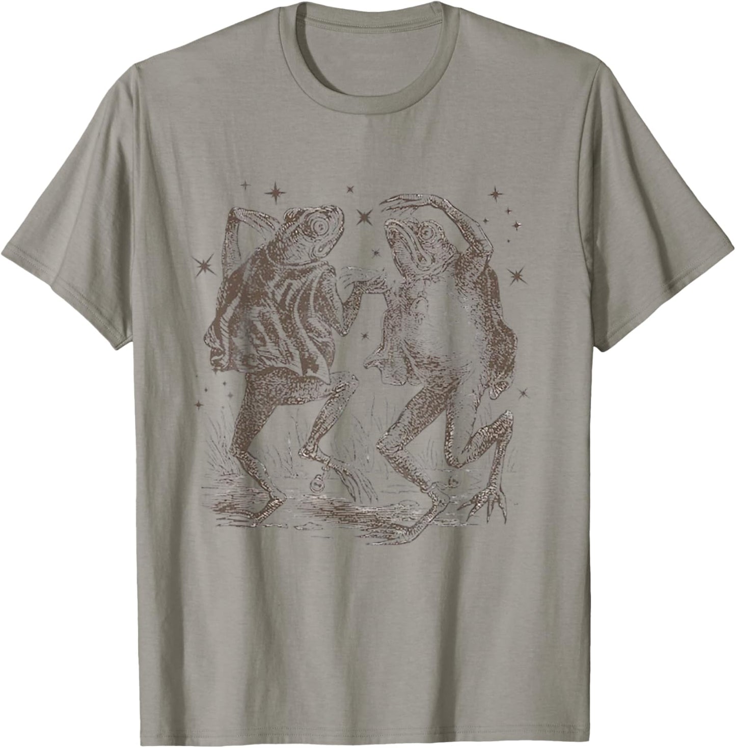 Dancing Frog Stars Vintage 90s Tattoo Style T-Shirt - T-Shirt | Sand