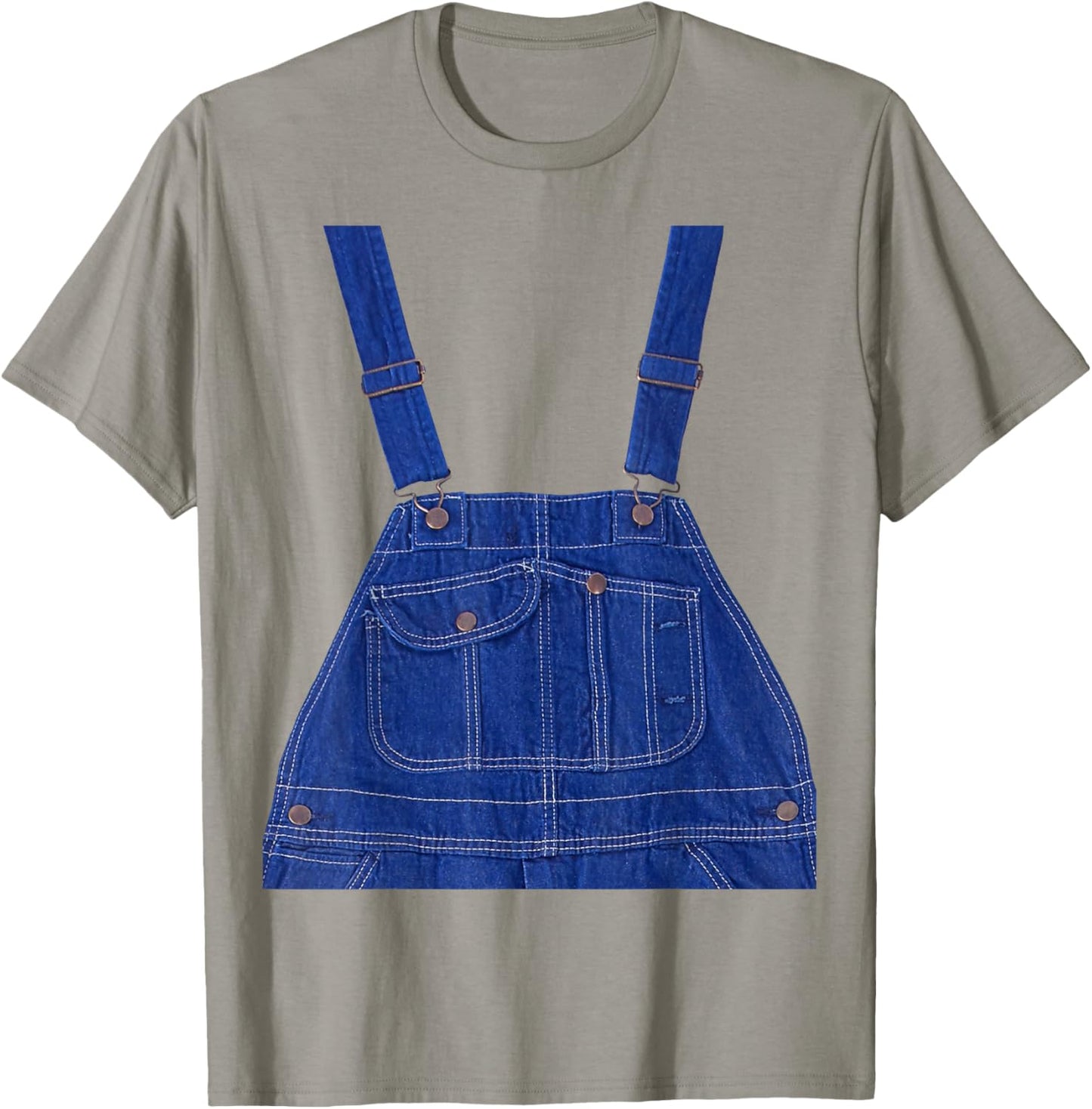 Blue Color Overall Printed On A Yellow Color T-Shirt - T-Shirt | Sand