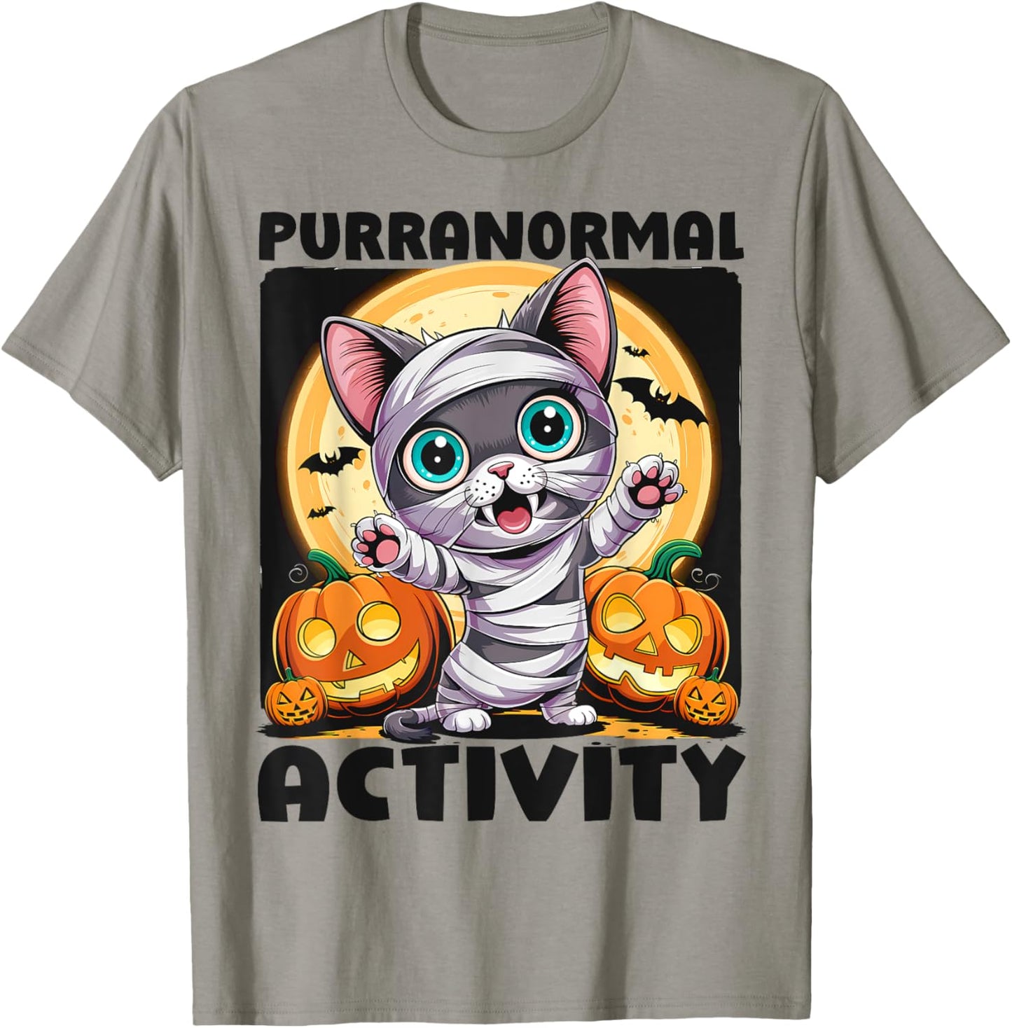 Cute Halloween Cat Mummy T-Shirt - T-Shirt | Sand