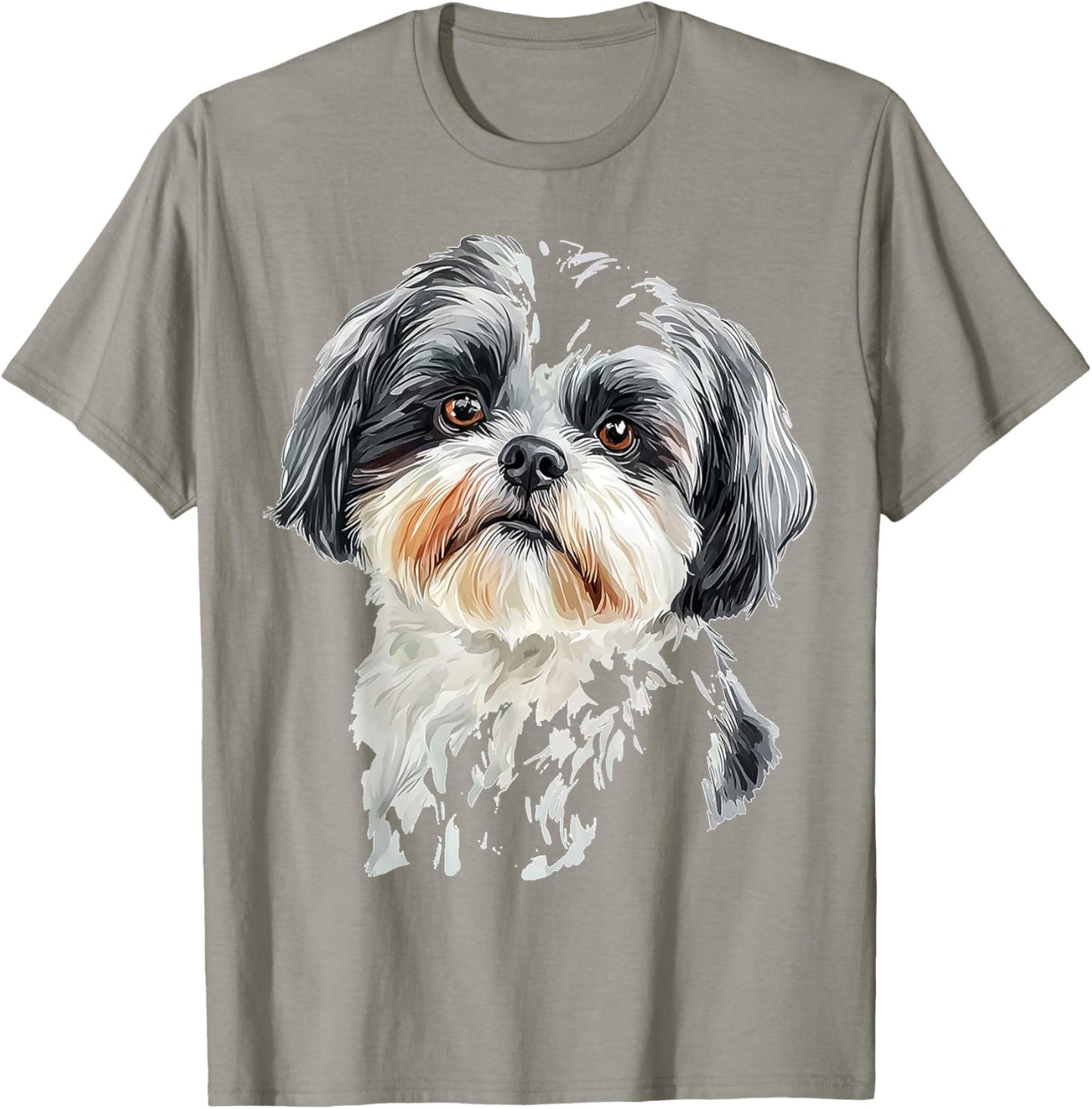 Shih Tzu Dog Motif Pet Art Shih Tzu T-Shirt - T-Shirt | Sand