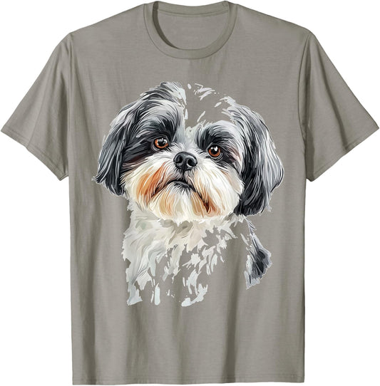 Shih Tzu Dog Motif Pet Art Shih Tzu T-Shirt - T-Shirt | Sand