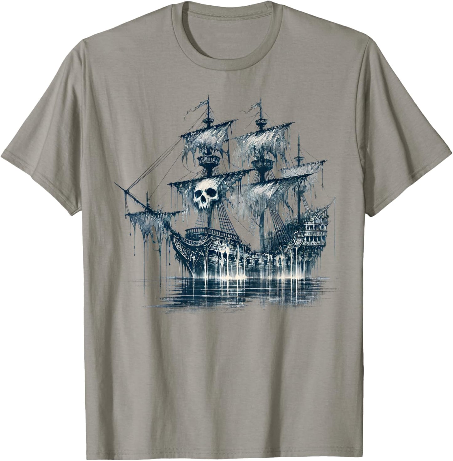 Cool Ghost Ship with Skull Argh Pirate T-Shirt - T-Shirt | Sand