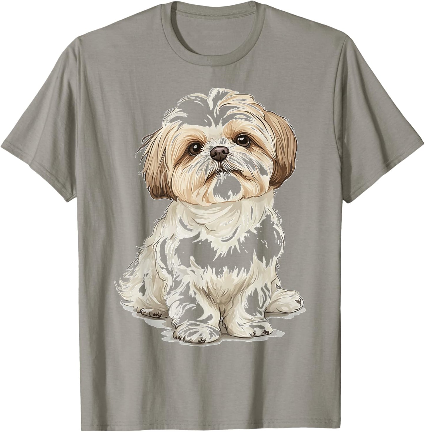 Shih Tzu Dog Motif Pet Artwork Shih Tzu T-Shirt - T-Shirt | Sand