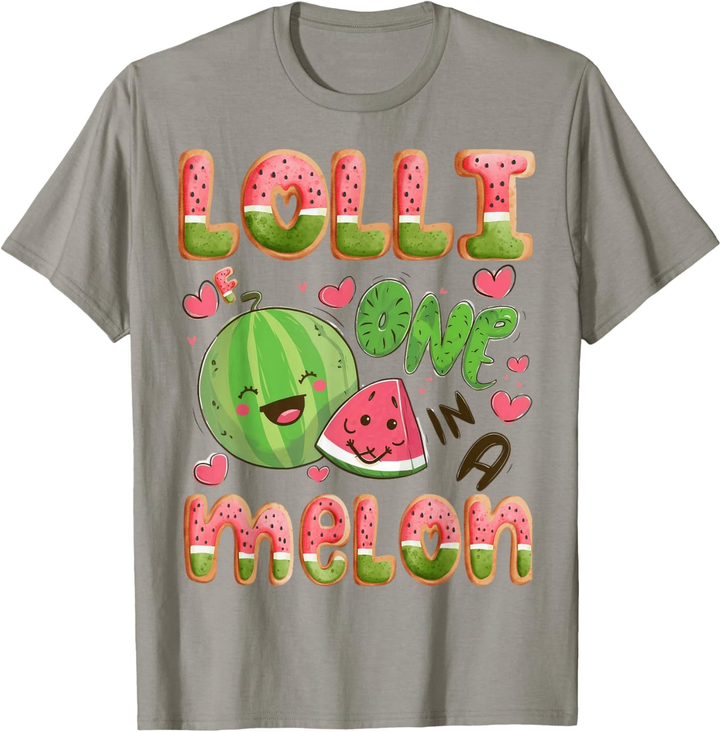 Lolli Of One In A Melon 1St Birthday Watermelon Bday Party T-Shirt - T-Shirt | Sand