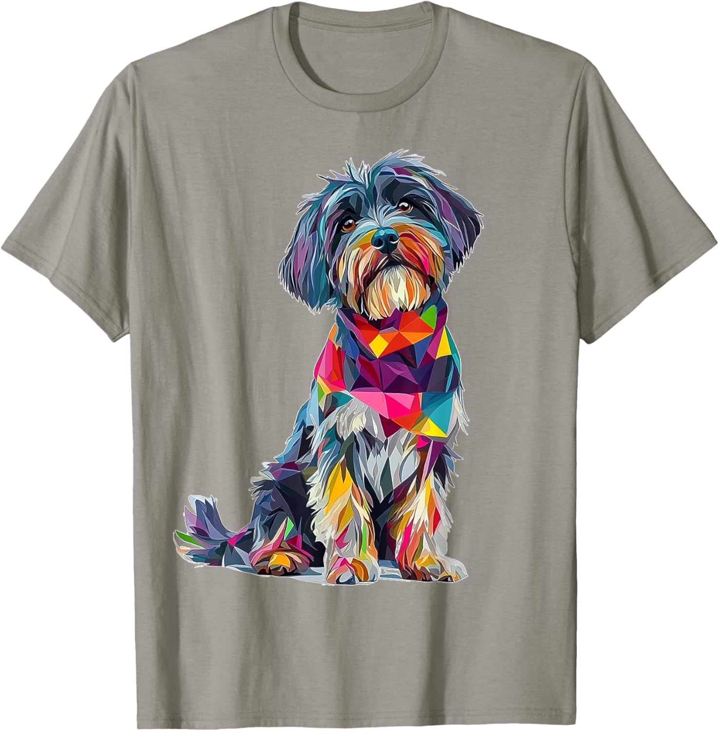 Tibetan Terrier Dog Graphic Pet Art Colorful Tibetan Terrier T-Shirt - T-Shirt | Sand