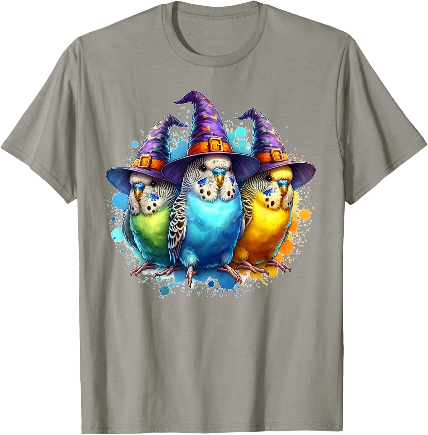 Funny Budgie Halloween Costume Spooky Season Budgies Witch T-Shirt - T-Shirt | Sand