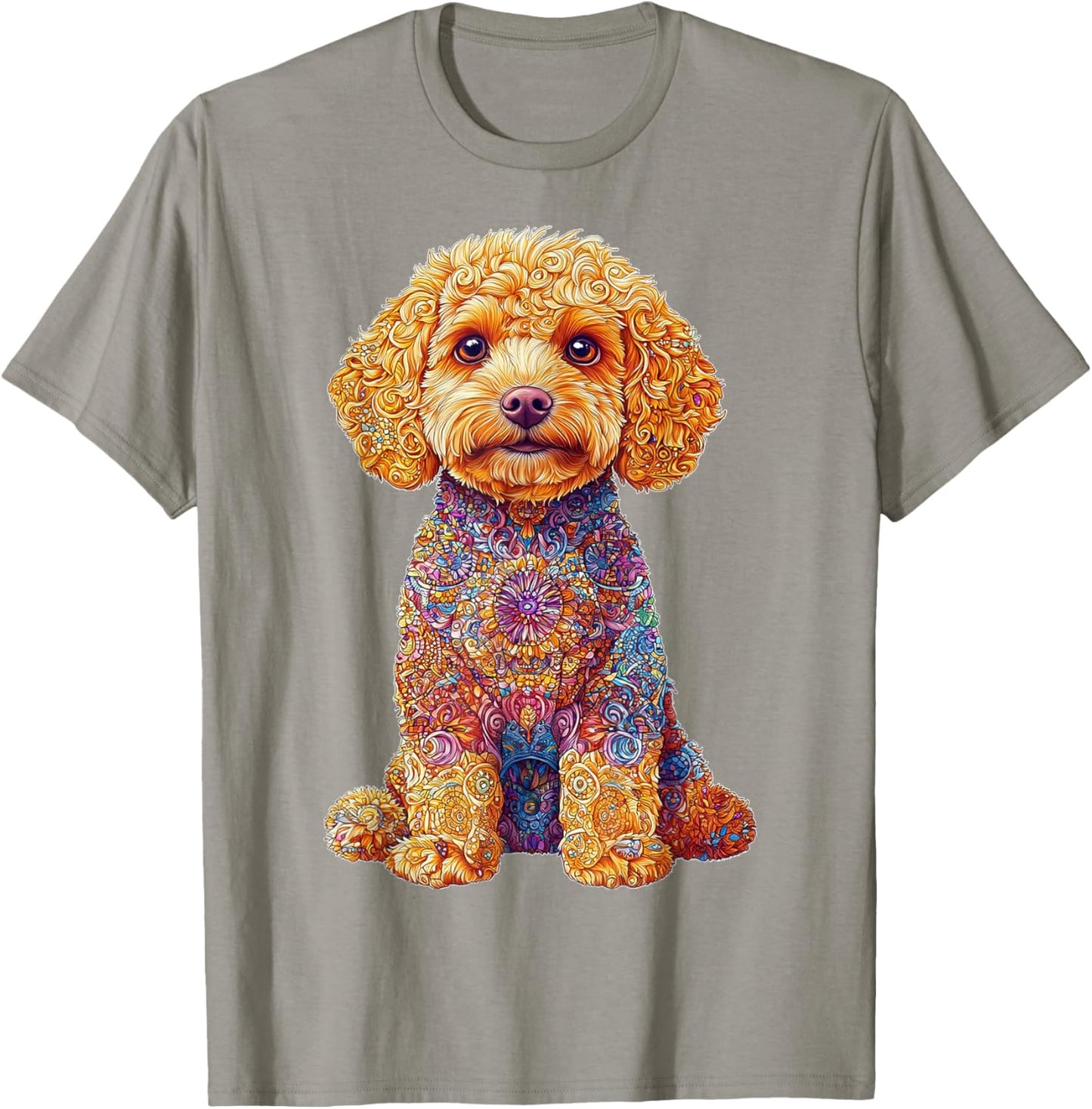 Maltipoo Dog Motif Pet Artwork Mandala Maltipoo T-Shirt - T-Shirt | Sand