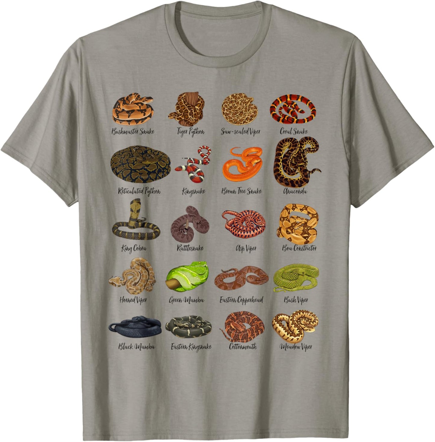 Snake drawings - many snakes T-Shirt - T-Shirt | Sand