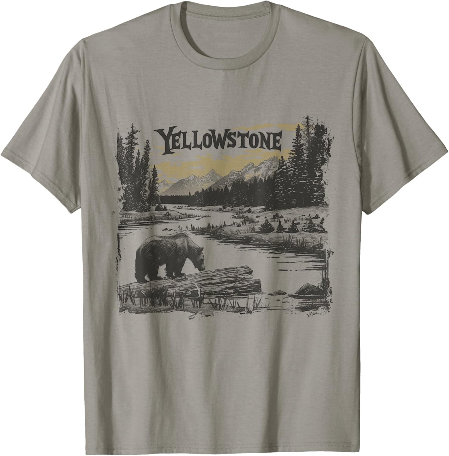 Yellowstone - US National Park Vintage Men Women Kids Retro T-Shirt - T-Shirt | Sand