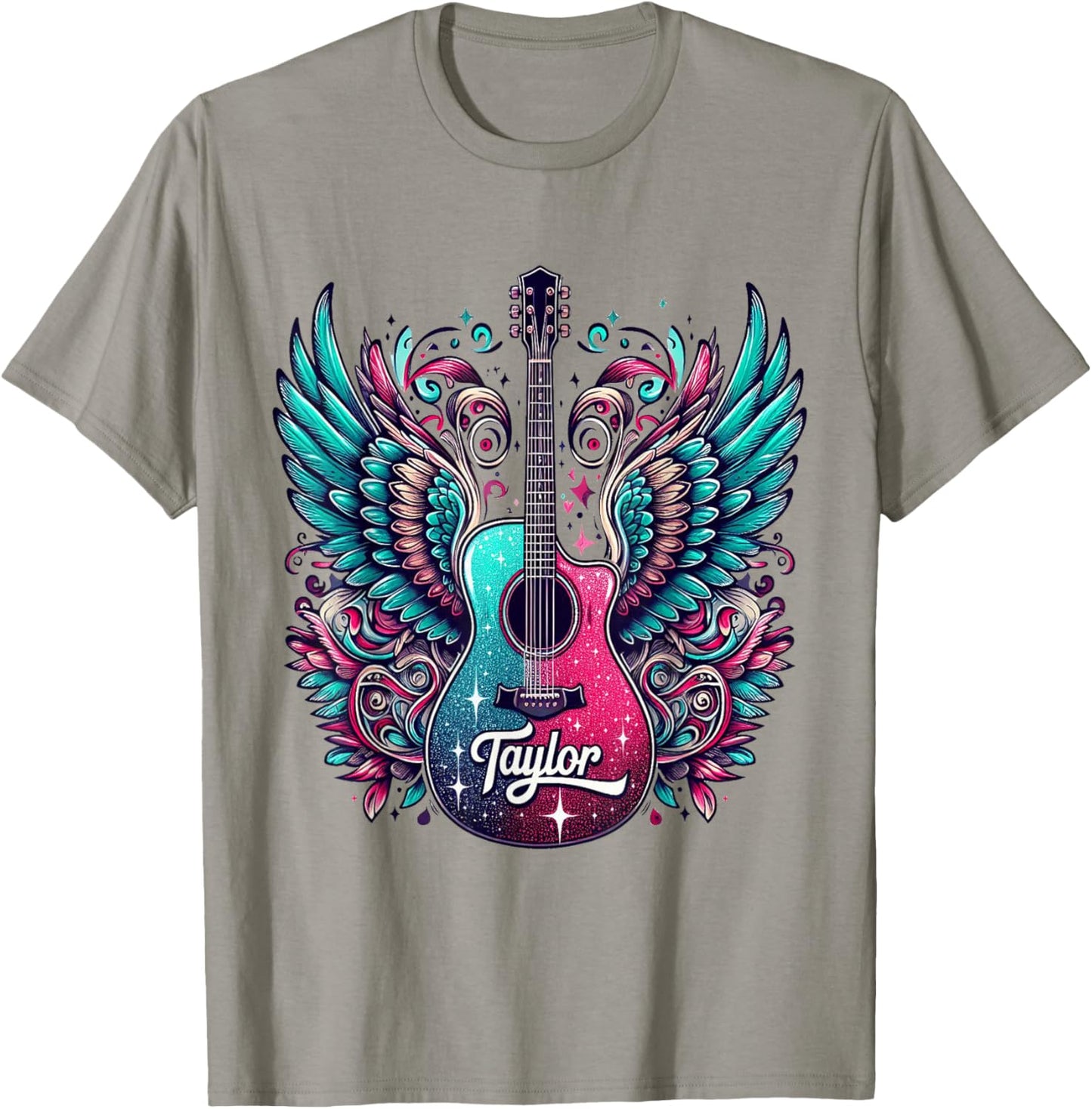 Girl Retro Taylor First Name Personalized Groovy 80's T-Shirt - T-Shirt | Sand