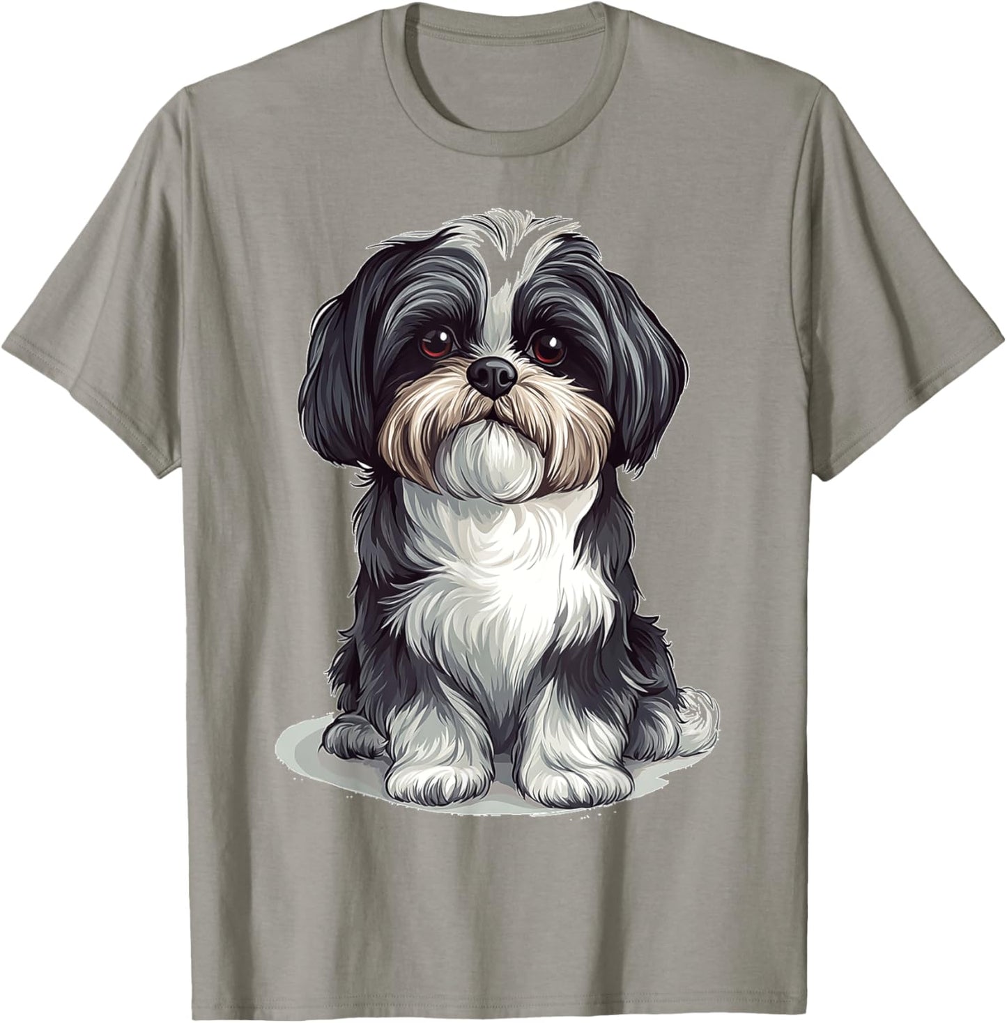 Shih Tzu Dog Motif Pet Artwork Shih Tzu Men Women Kids T-Shirt - T-Shirt | Sand