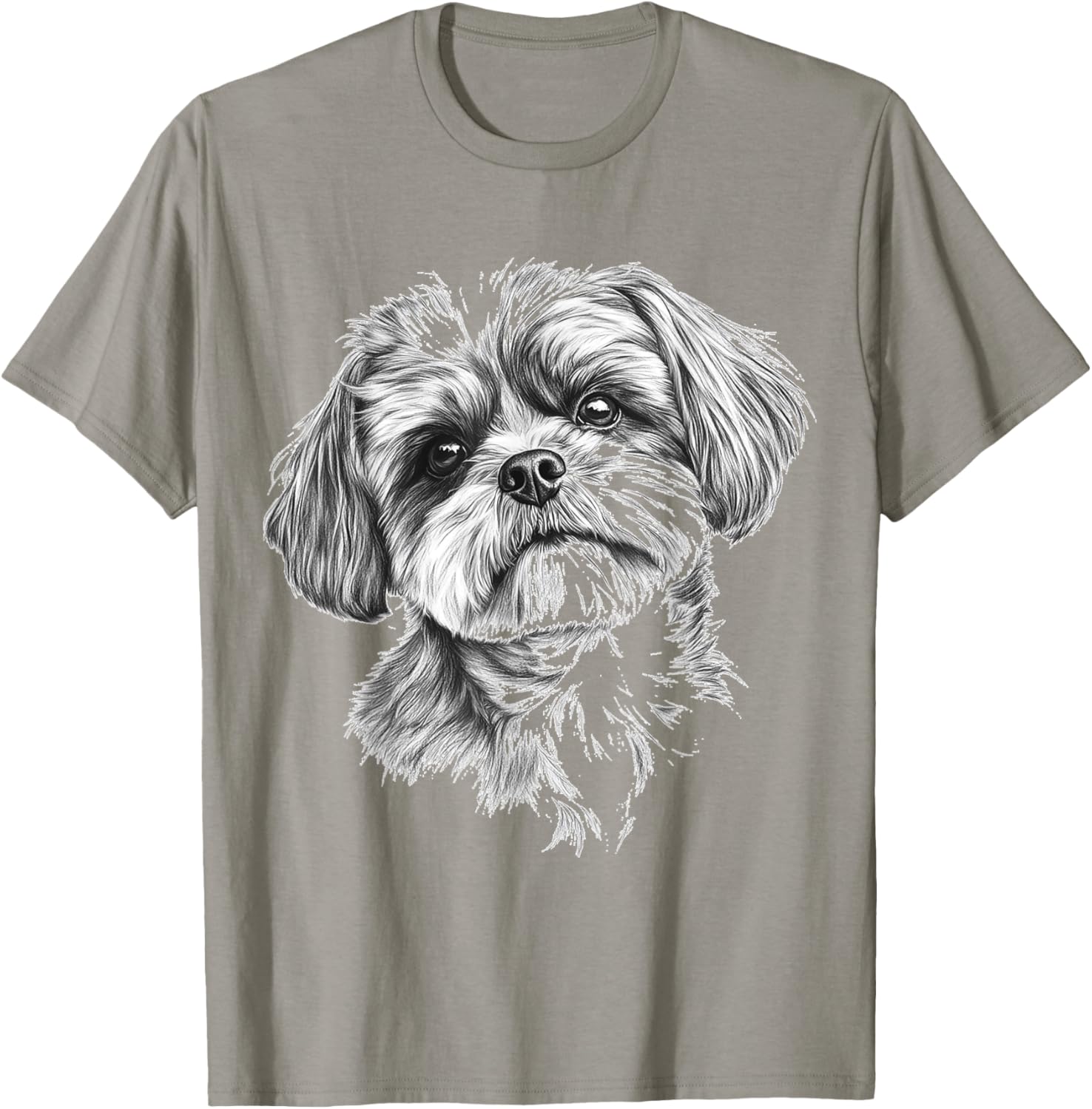 Shih Tzu Dog Motif Pet Illustration Shih Tzu T-Shirt - T-Shirt | Sand