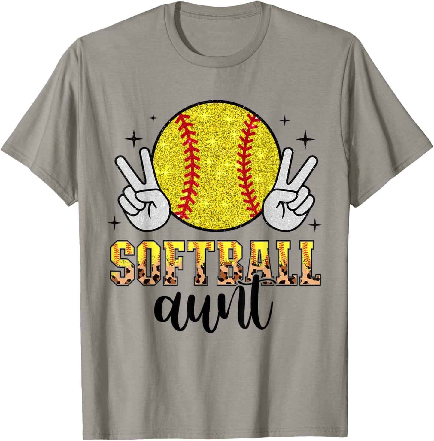 Softball Aunt Women Retro Proud Baseball Softball Auntie T-Shirt - T-Shirt | Sand