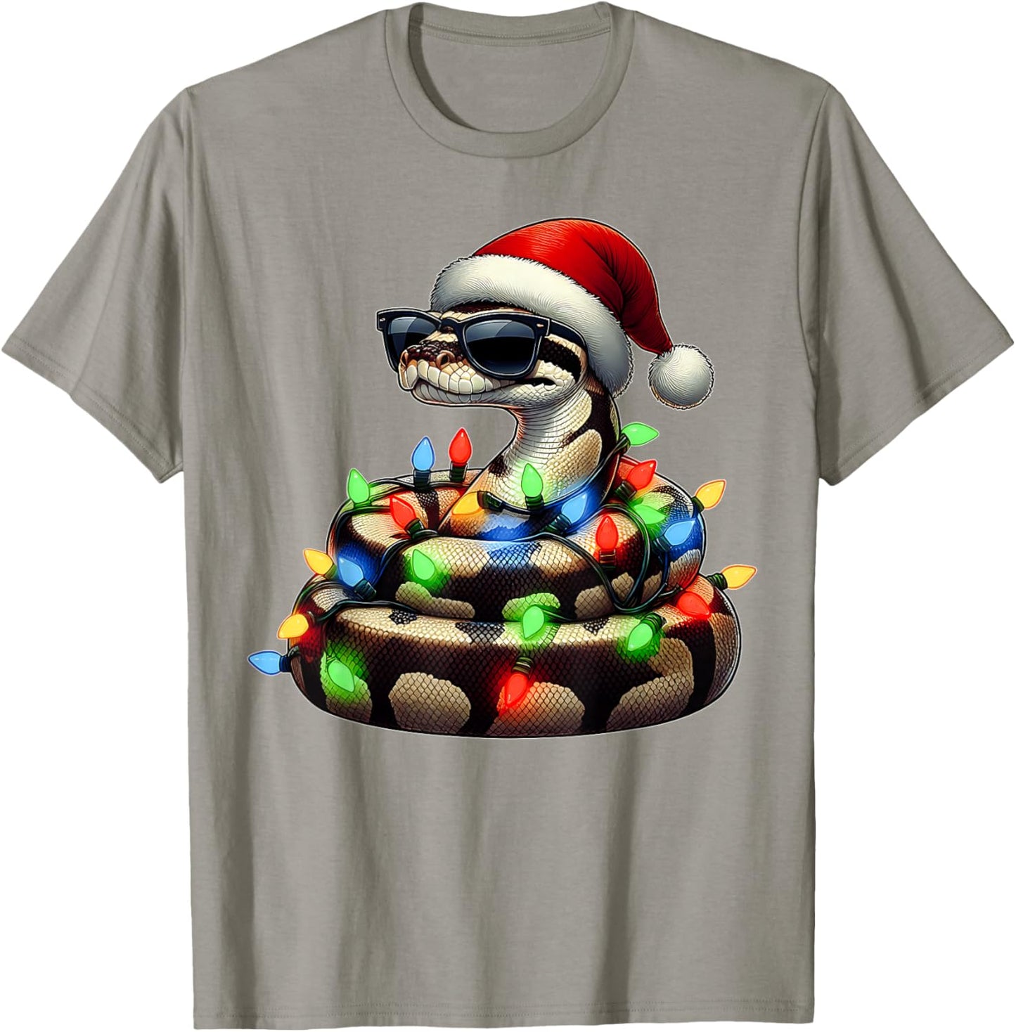 Ball Python Snake Sunglasses Cute Christmas Xmas T-Shirt - T-Shirt | Sand