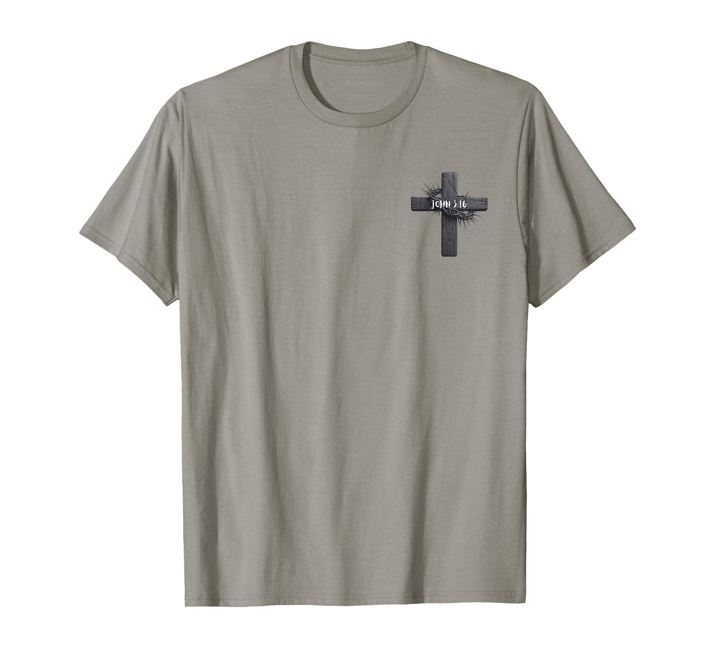 John 3:16 Rugged Cross & Crown of Thorns-Jesus Carries Cross T-Shirt