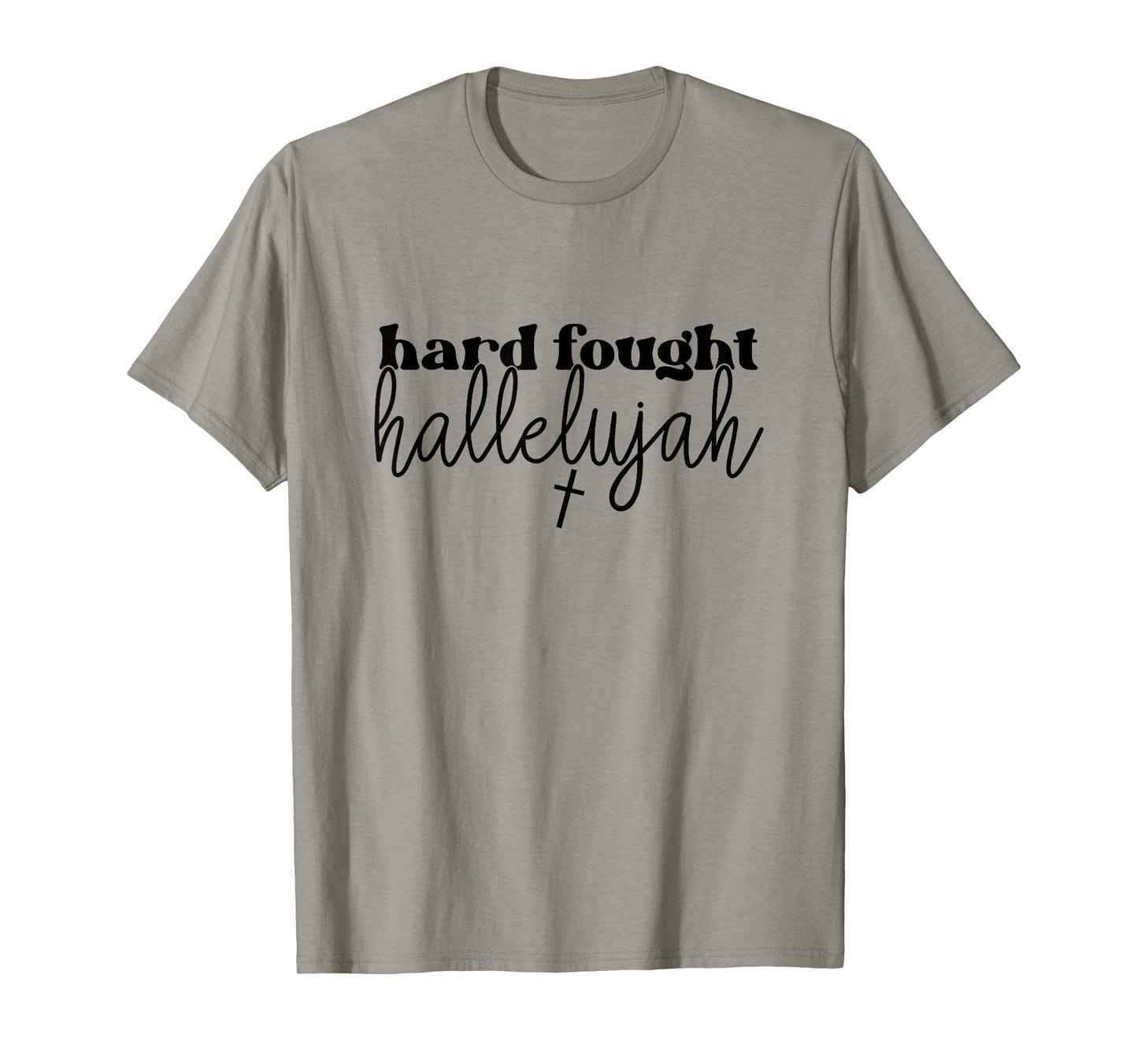 Hard Fought Hallelujah Retro Christian Bible Verse Her Women T-Shirt