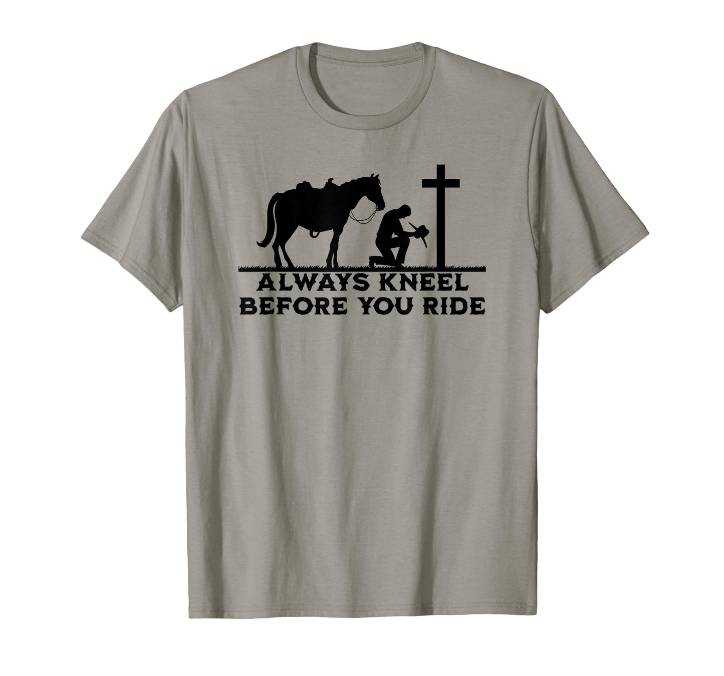 Cowboy Kneeling At Cross Christian Jesus Western Style Men T-Shirt