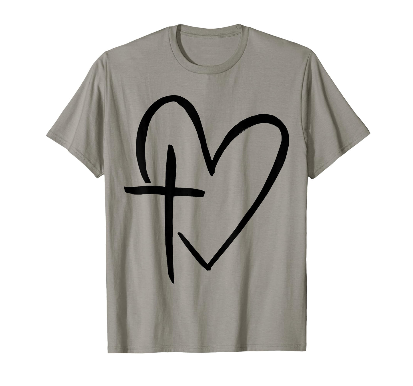 Stylish Cross In Heart Christian Heart Christian Cross T-Shirt