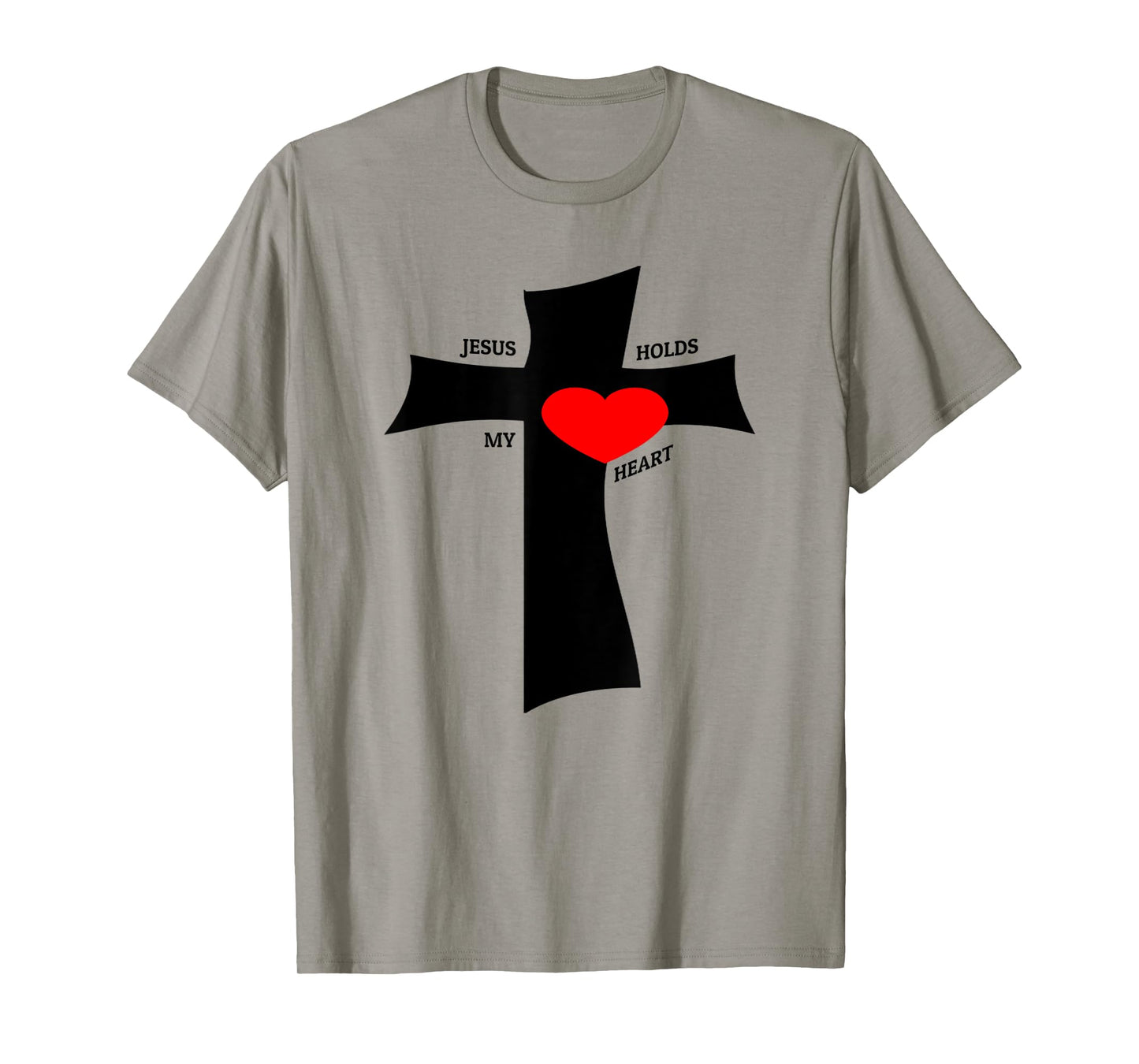 Funny Jesus Holds My Heart Cross Christian T-Shirt
